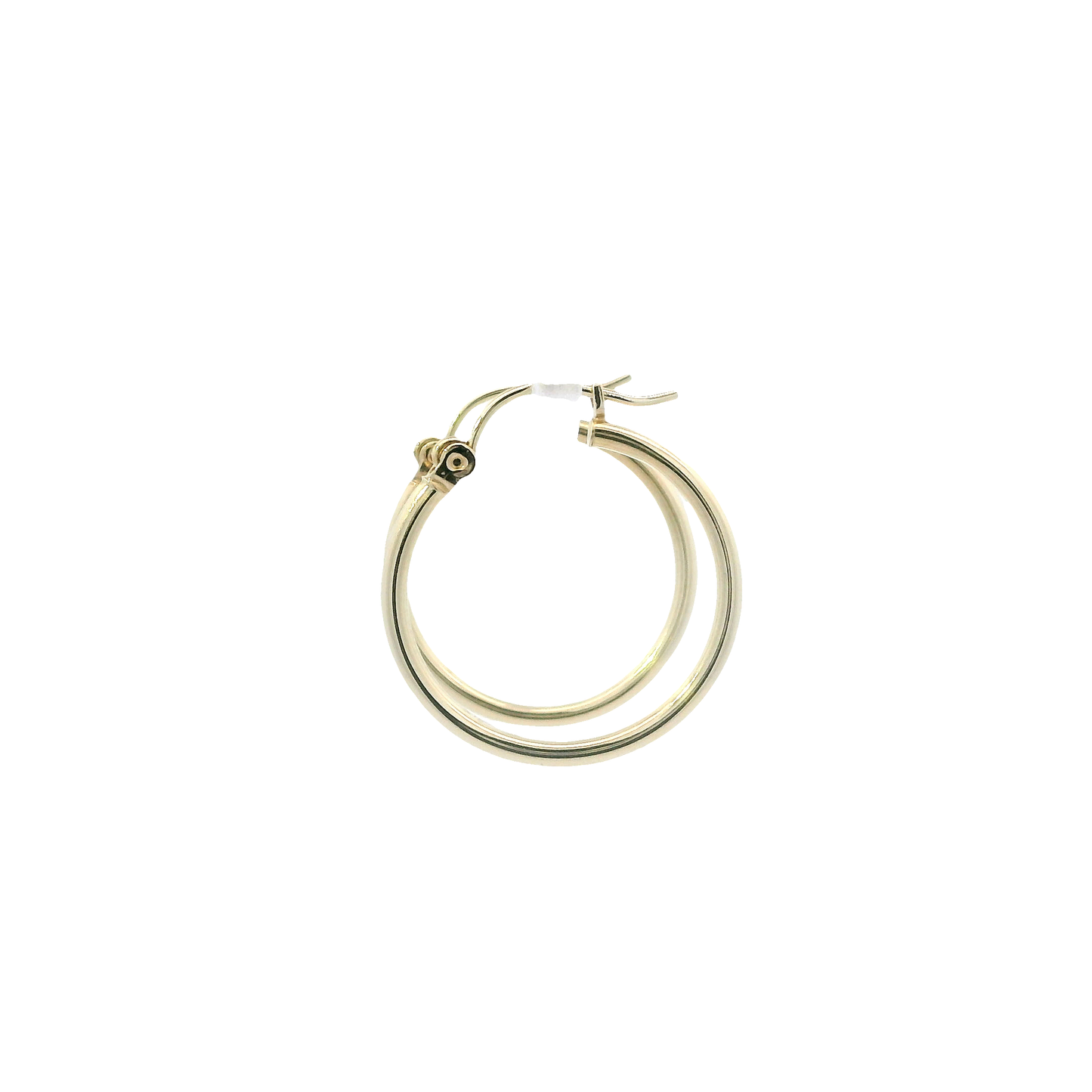 10K Yellow Gold Tube Hoop Earrings