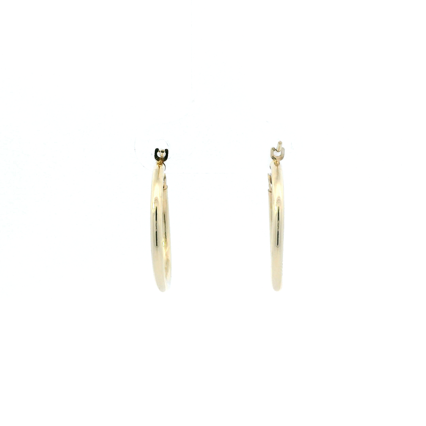 10K Yellow Gold Tube Hoop Earrings