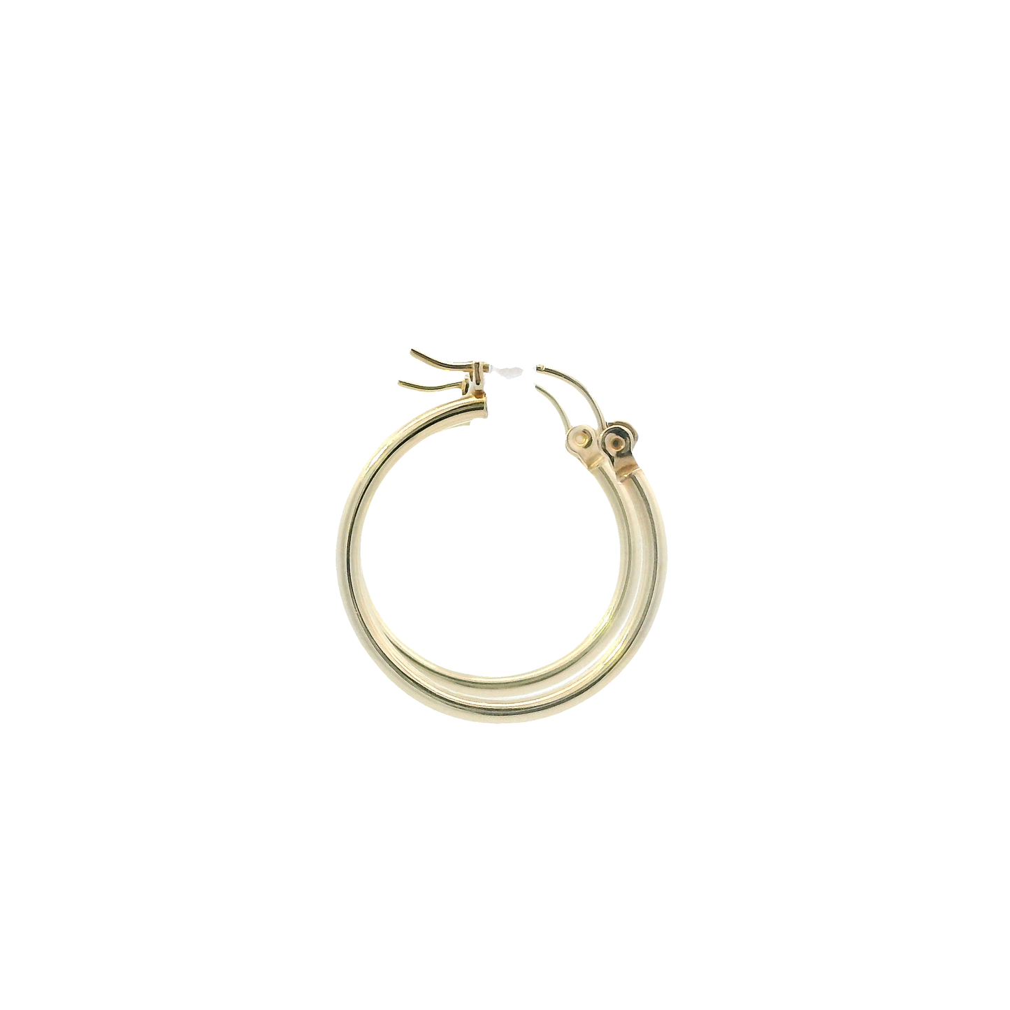 10K Yellow Gold Tube Hoop Earrings