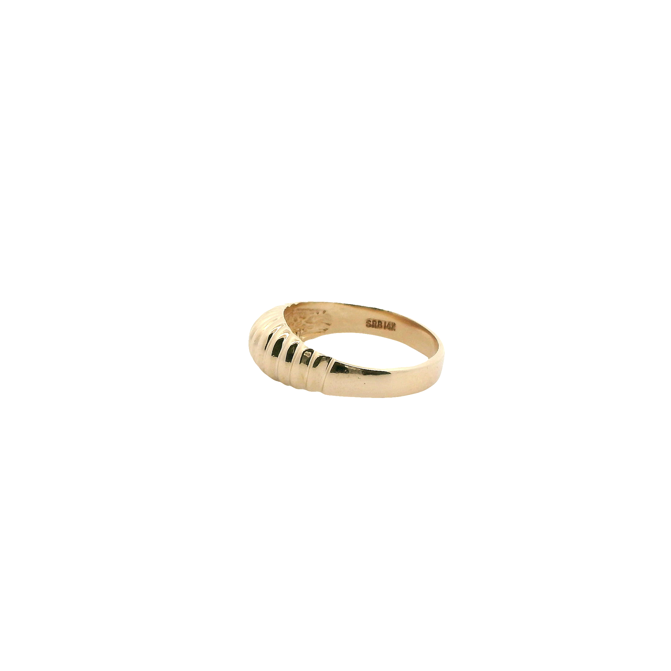 14K Yellow Gold Scalloped Dome Ring