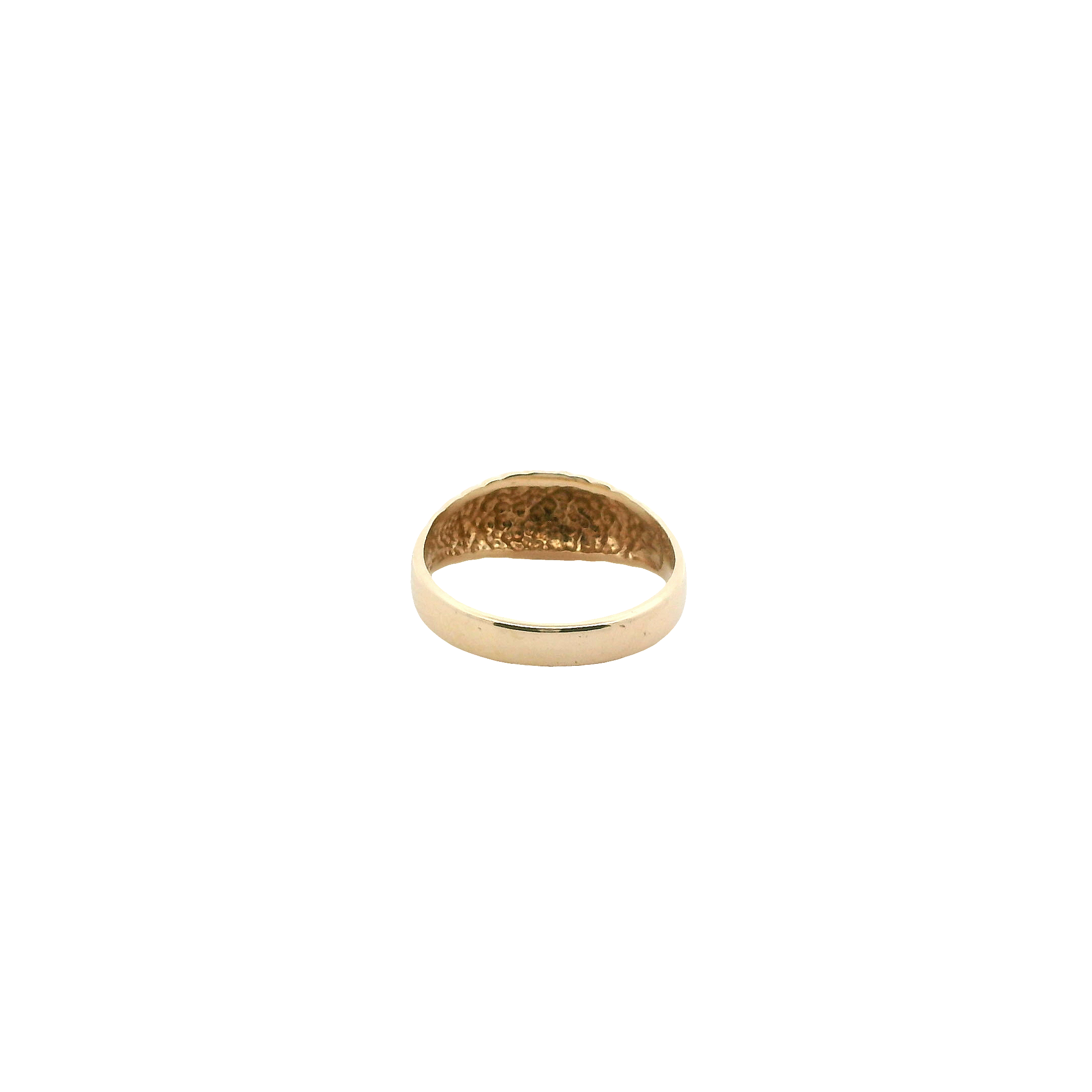 14K Yellow Gold Scalloped Dome Ring