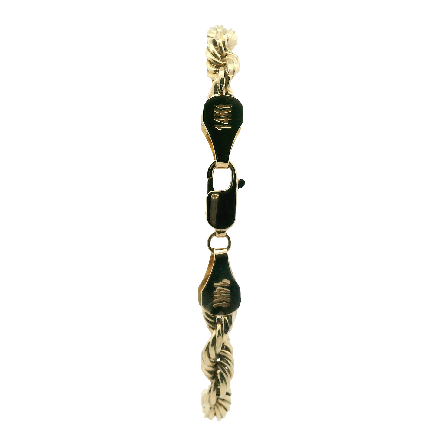 14K Yellow Gold Hollow Rope Bracelet
