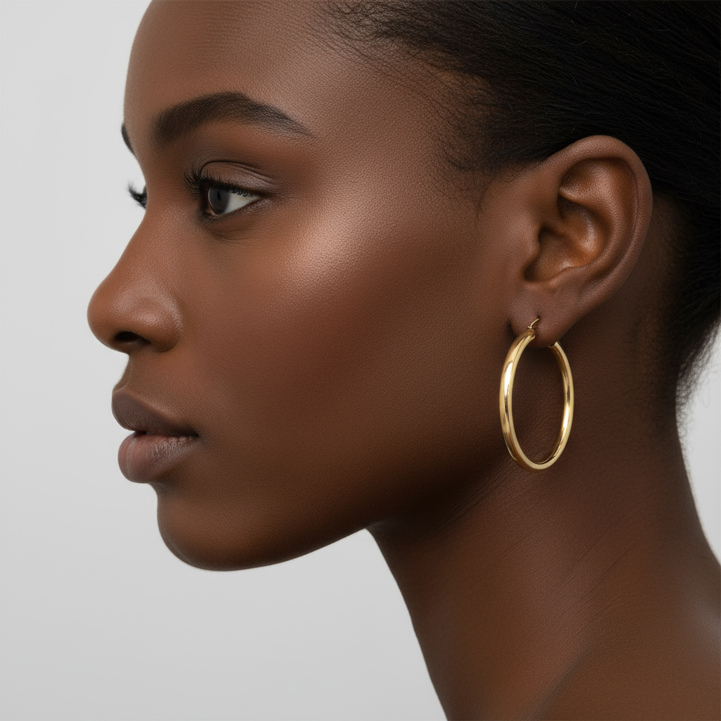 14K Yellow Gold Hoop Earrings