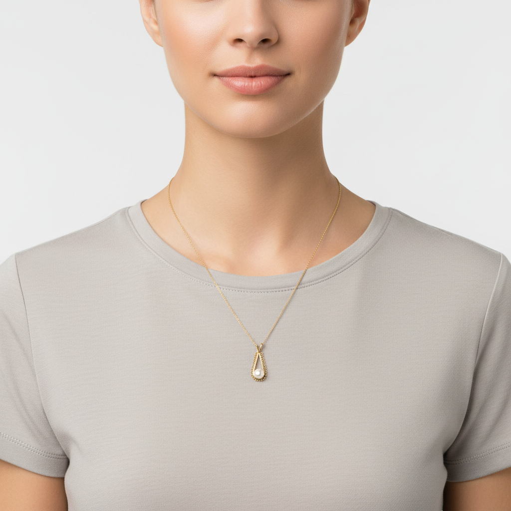 14K Yellow Gold Pearl Pendant