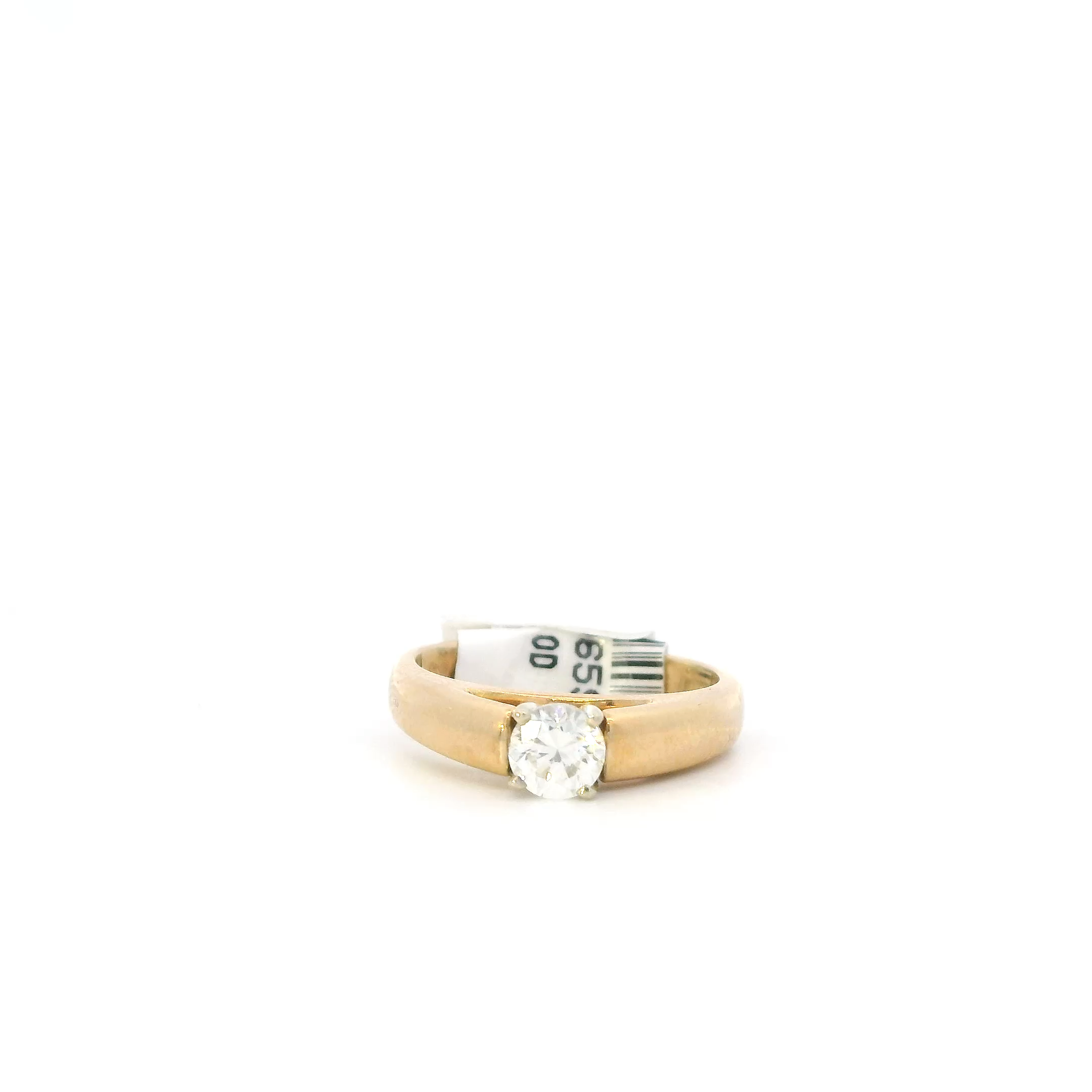 14K Yellow & White Gold Solitaire Diamond Women's Ring-0.41ct