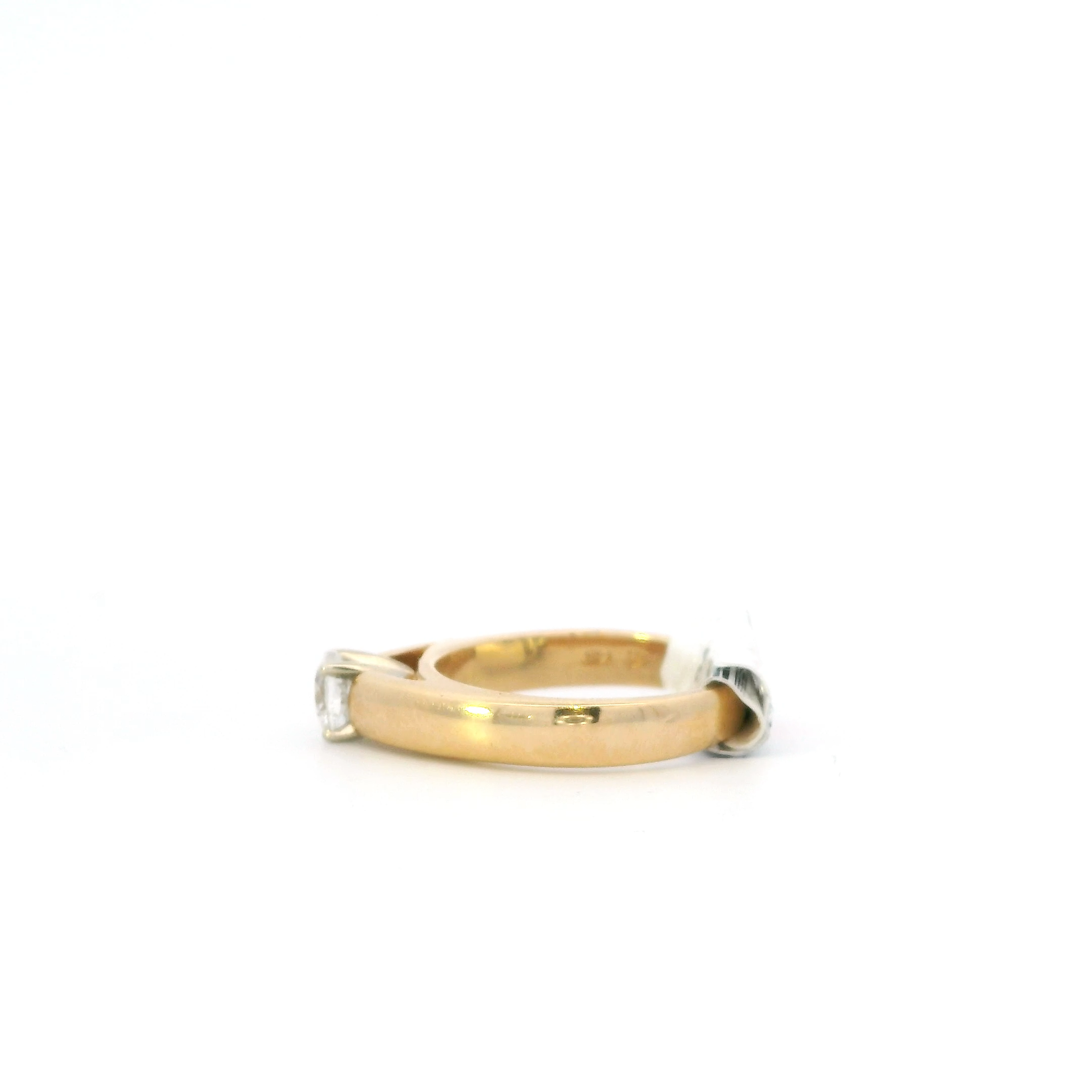 14K Yellow & White Gold Solitaire Diamond Women's Ring-0.41ct