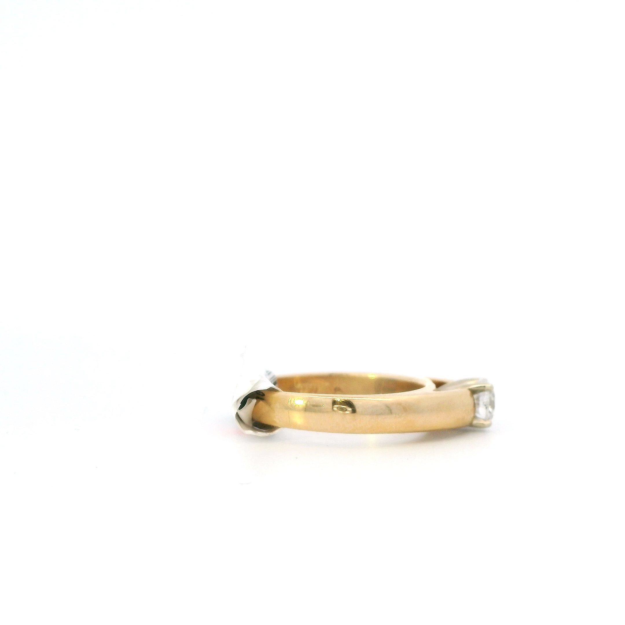 14K Yellow & White Gold Solitaire Diamond Women's Ring-0.41ct