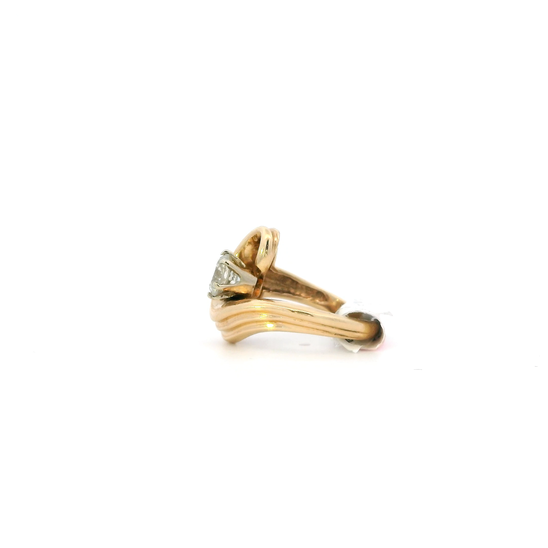 14K Yellow & White Gold Diamond Women's Ring-0.64ct