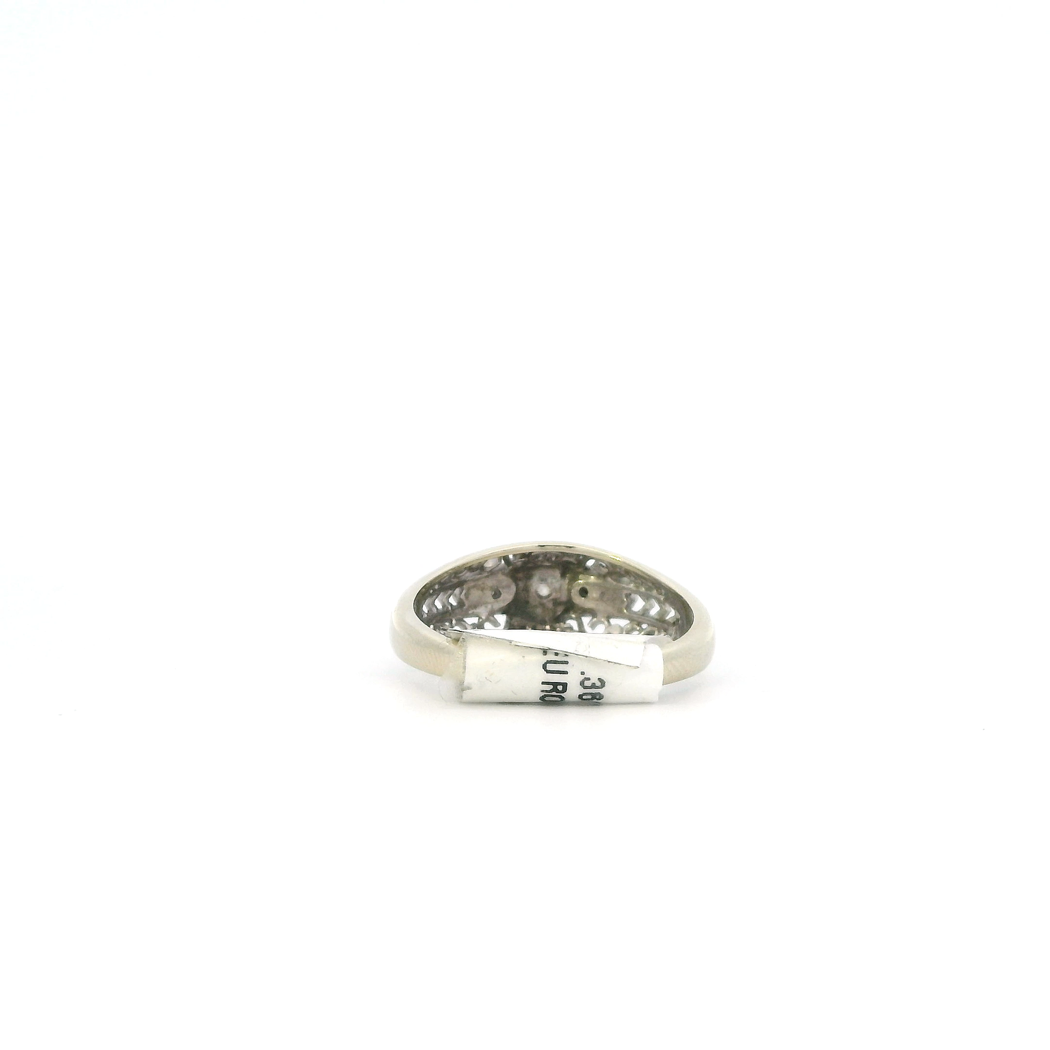 14K White Gold Old European Diamond Women's Ring-0.38ct