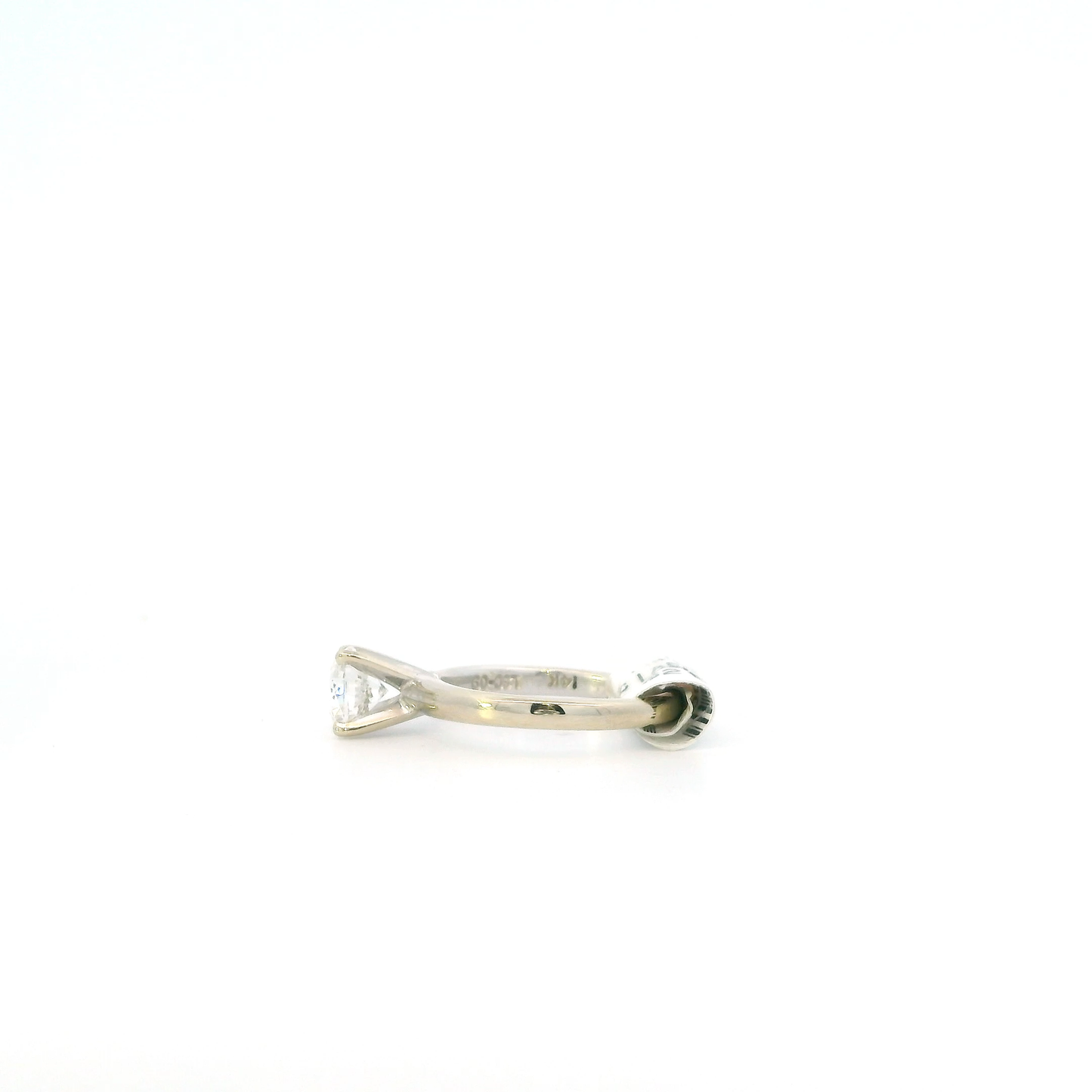 14K White Gold Laser Inscribed "Leo" Diamond Women's Ring-0.95ct