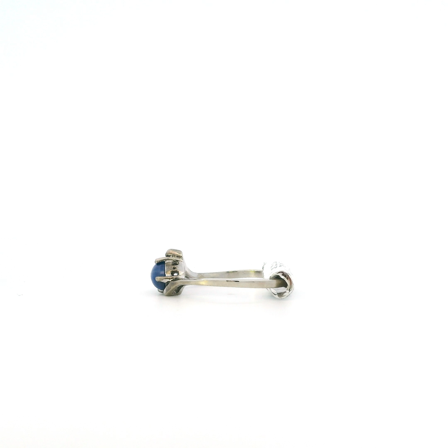 10K White Gold Synthetic Blue Star Sapphire Women's Ring