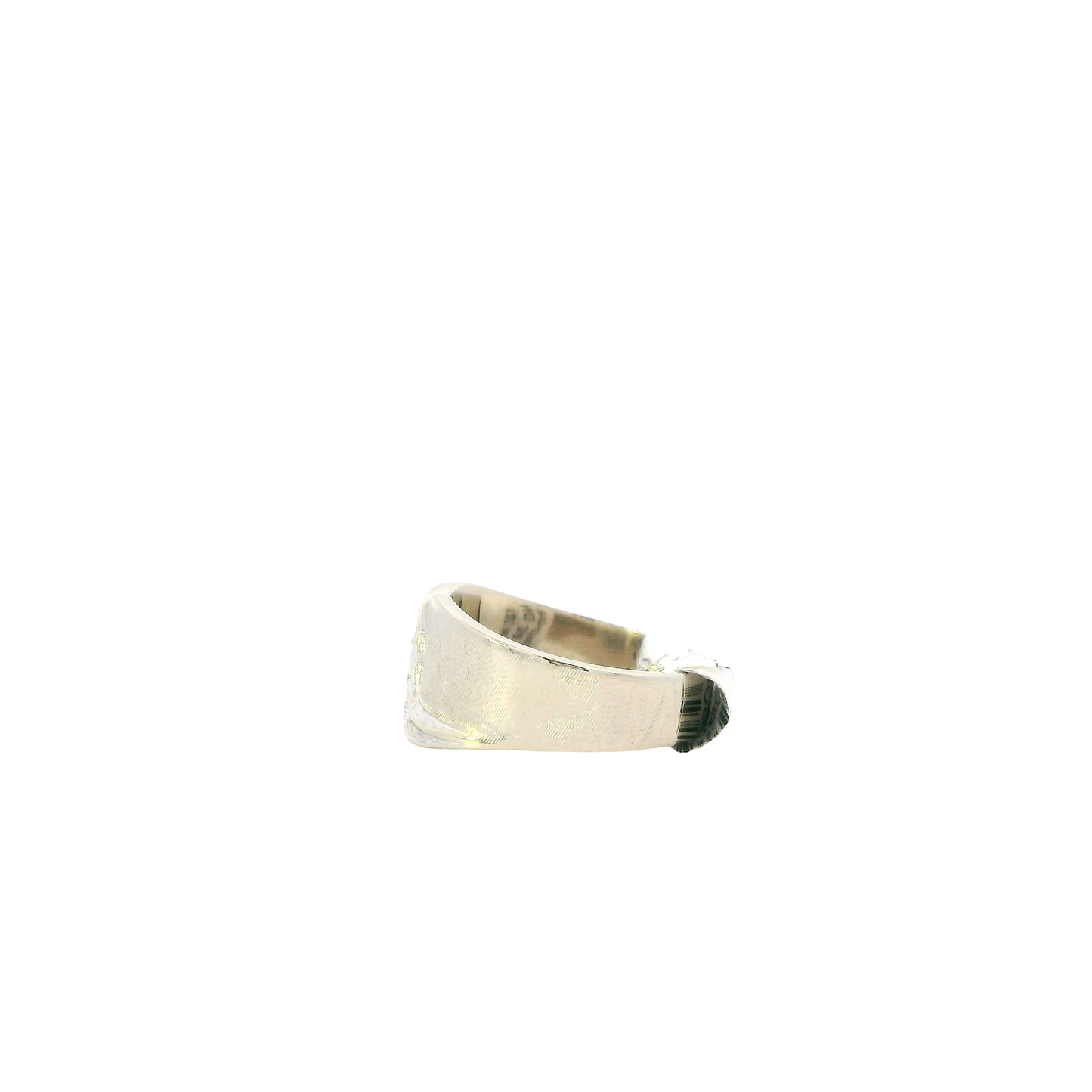 14K White Gold Diamond Florentine Finish Women's Ring-0.05ct