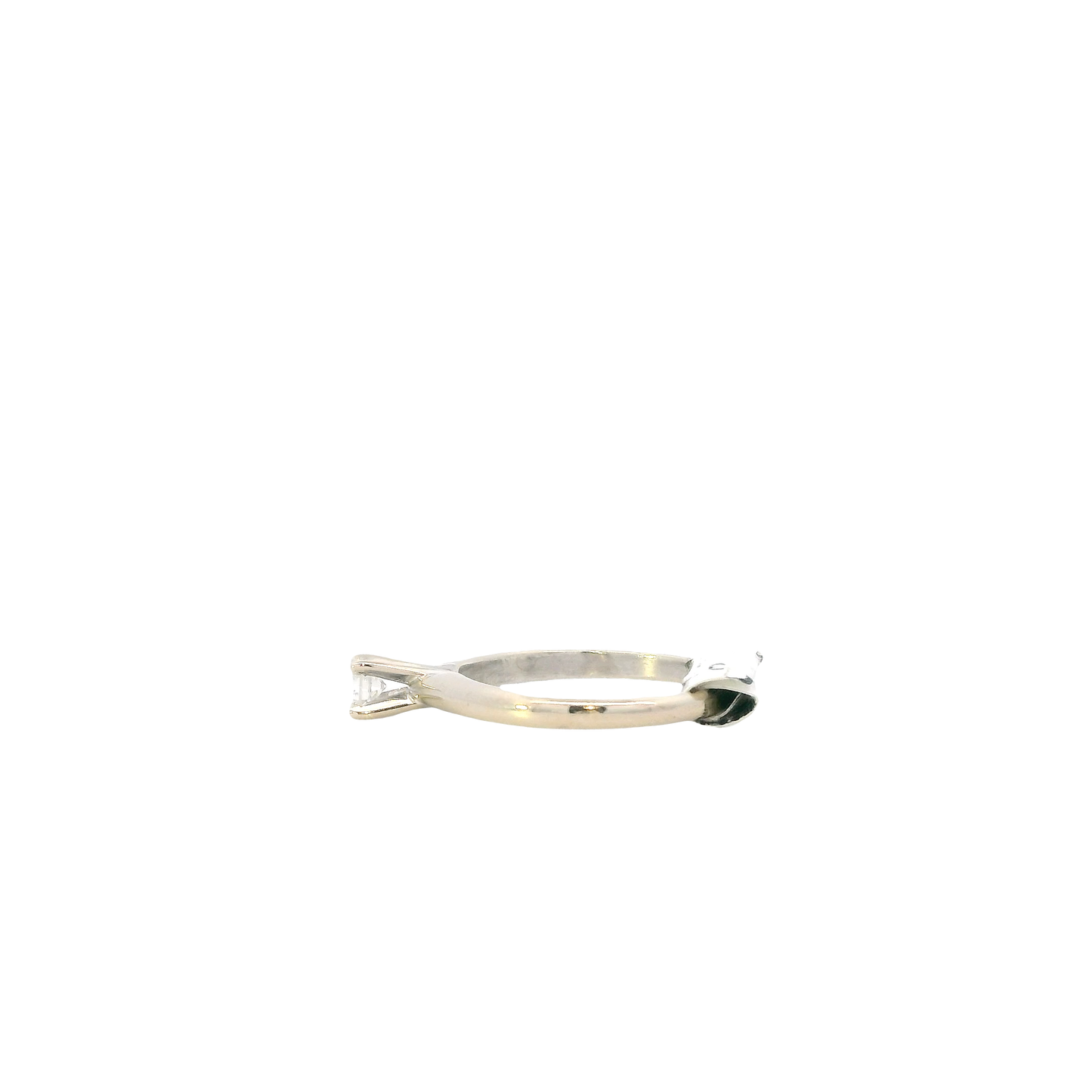 14K White Gold Solitaire Diamond Women's Ring-0.18ct