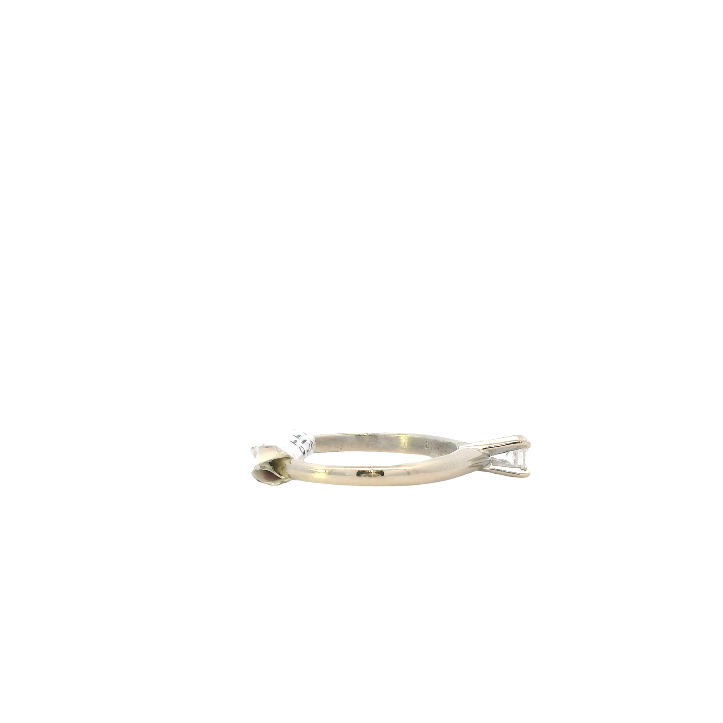 14K White Gold Solitaire Diamond Women's Ring-0.18ct