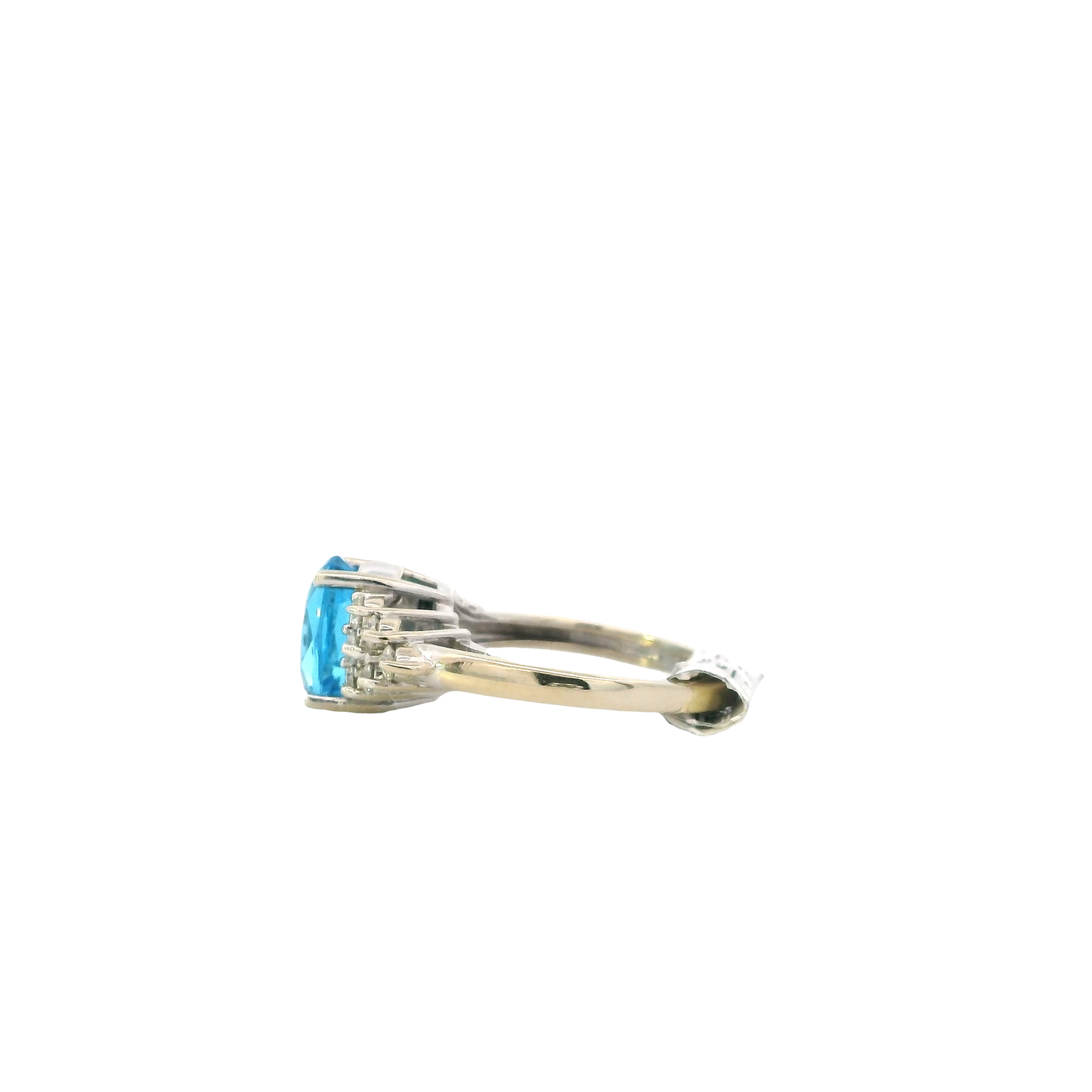 14K White Gold Topaz & Diamond Women's Ring-0.50ct