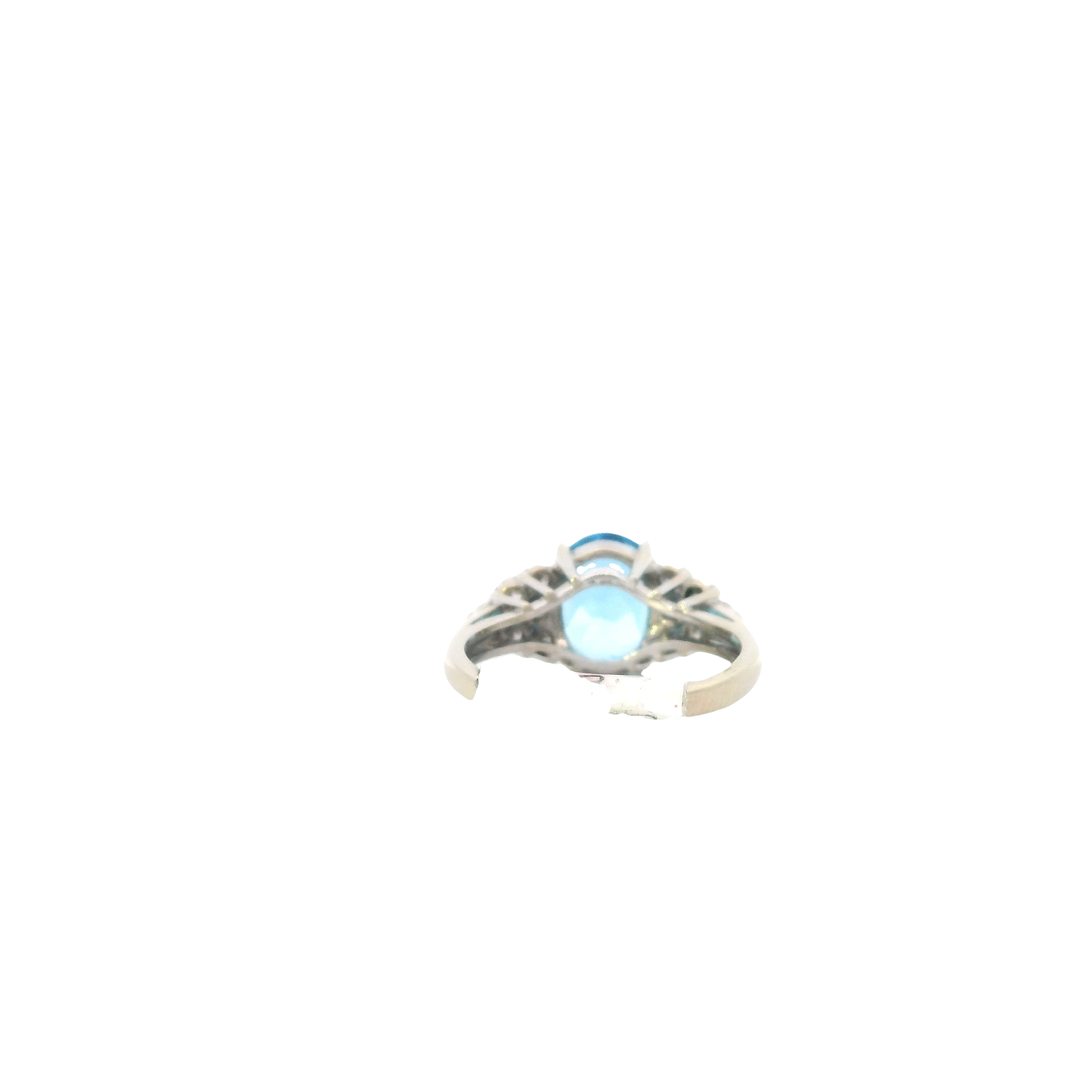 14K White Gold Topaz & Diamond Women's Ring-0.50ct