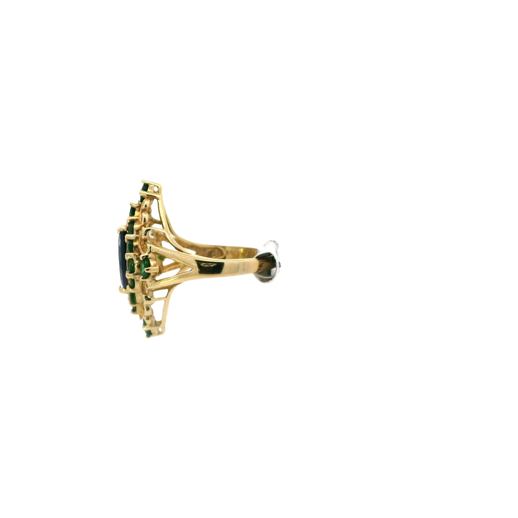 14K Yellow Gold Garnet & Tanzanite Women's Ring