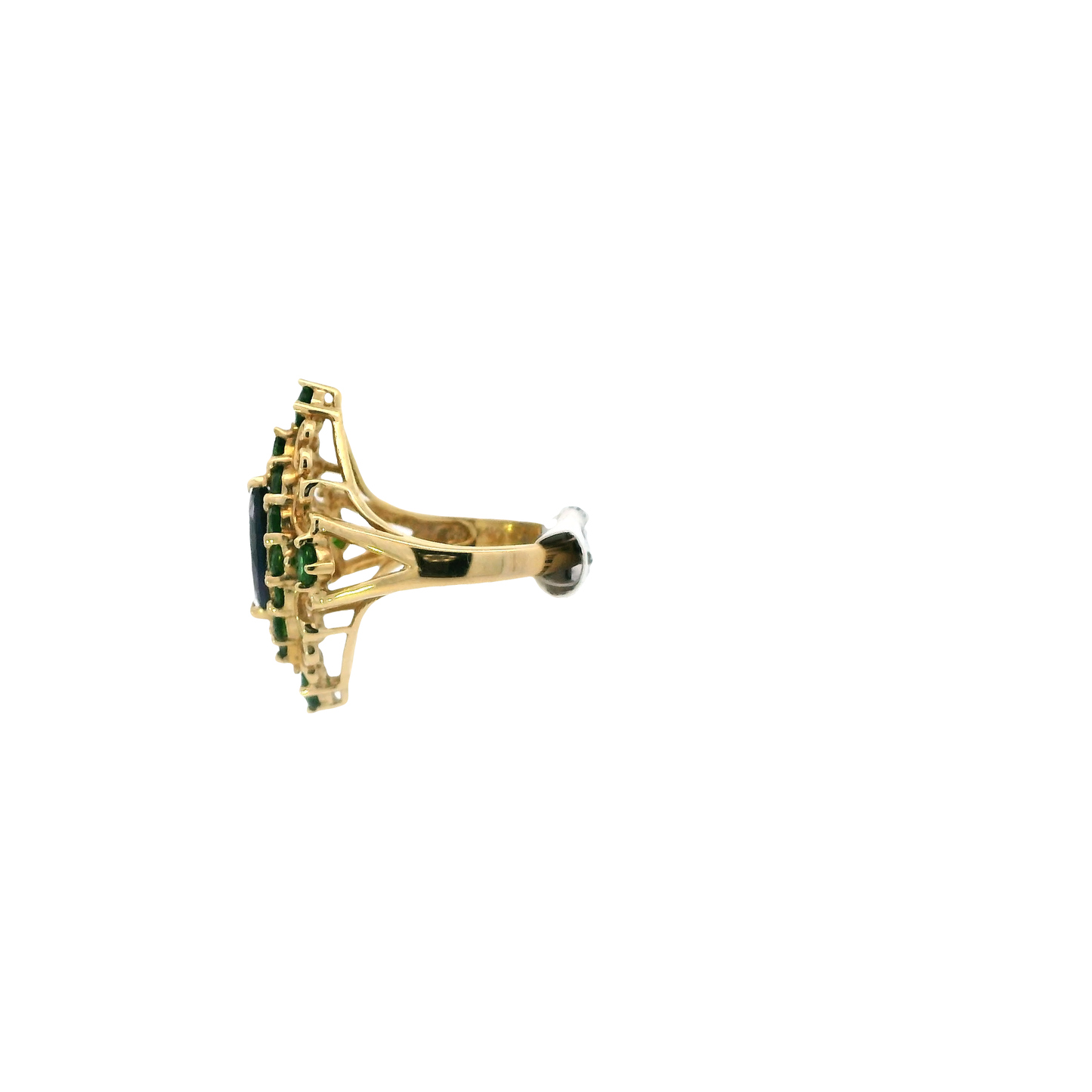 14K Yellow Gold Garnet & Tanzanite Women's Ring
