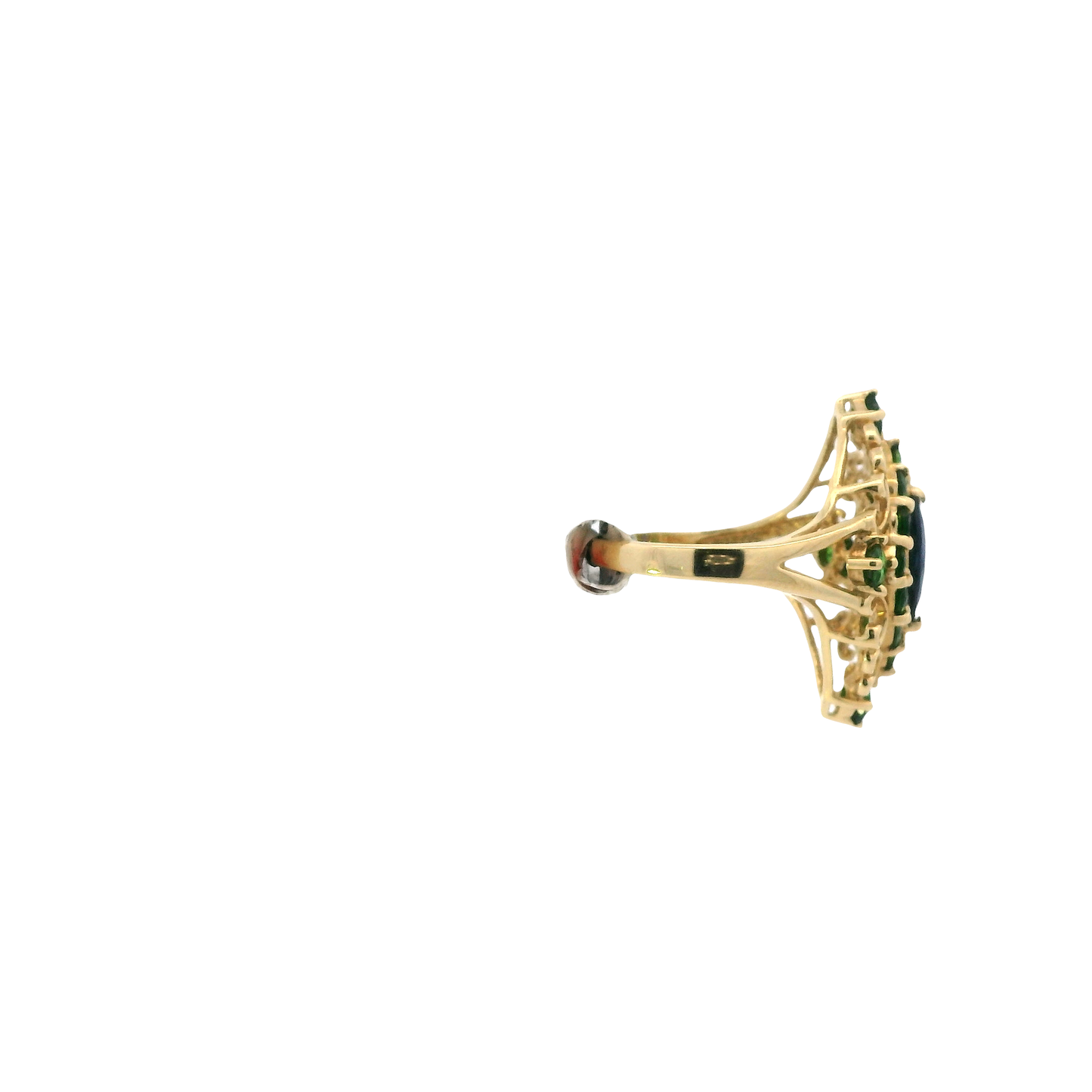 14K Yellow Gold Garnet & Tanzanite Women's Ring