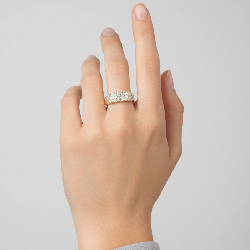 14K Yellow Gold Diamond Women's Ring - 0.70ct