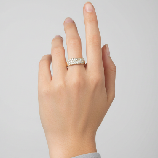 14K Yellow Gold Diamond Women's Ring - 0.70ct