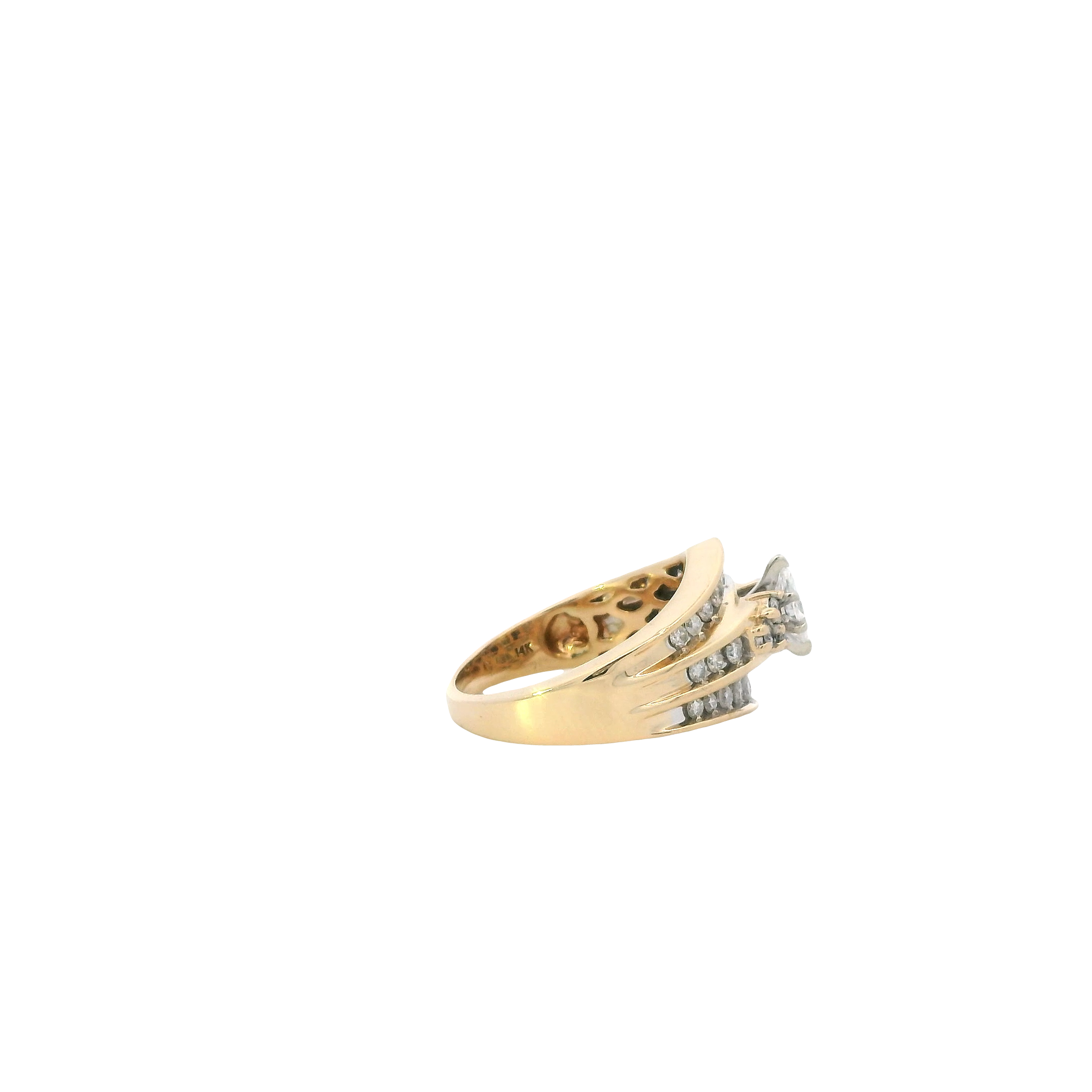 14K Yellow Gold Diamond Women's Ring -0.92ct