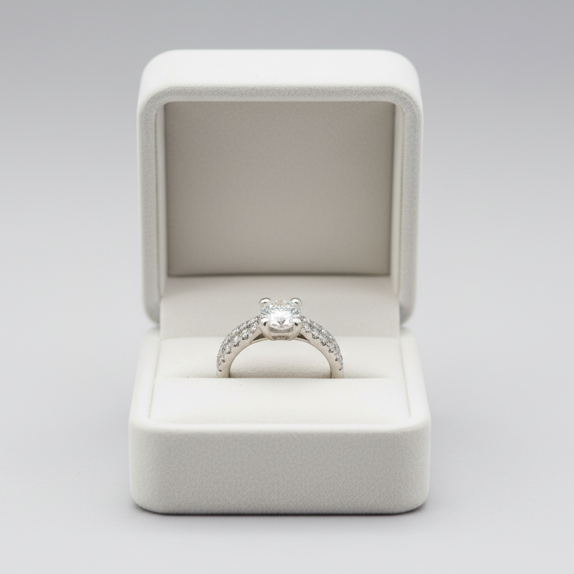 14K White Gold Diamond Women's Engagement & Wedding Ring Set - 1.51ct