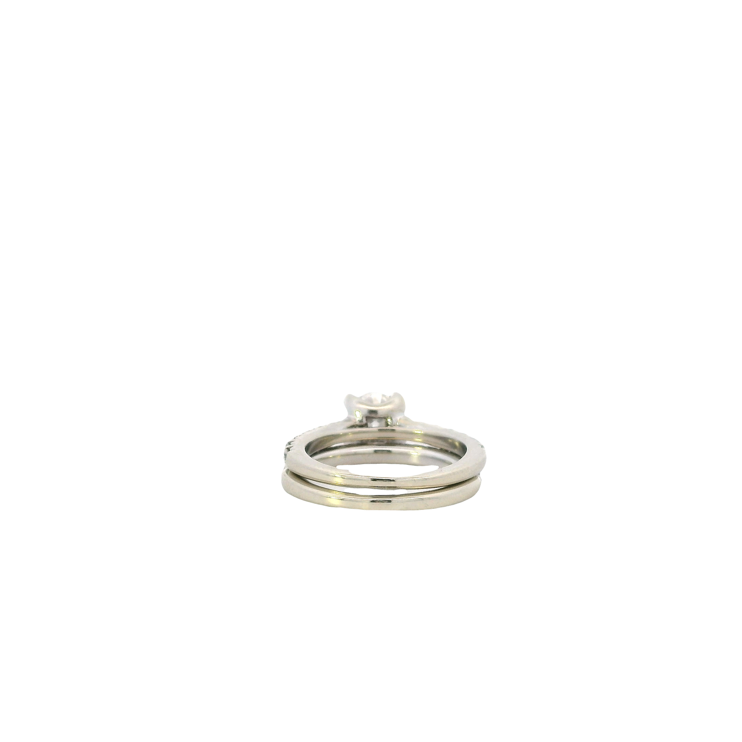 14K White Gold Diamond Women's Engagement & Wedding Ring Set -1.51ct