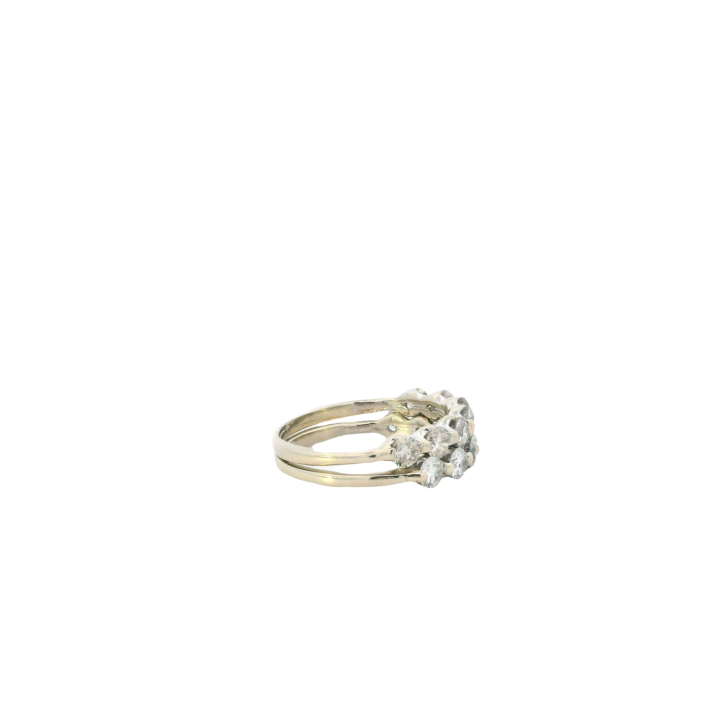 14K White Gold Diamond Matching Bands -2.10ct