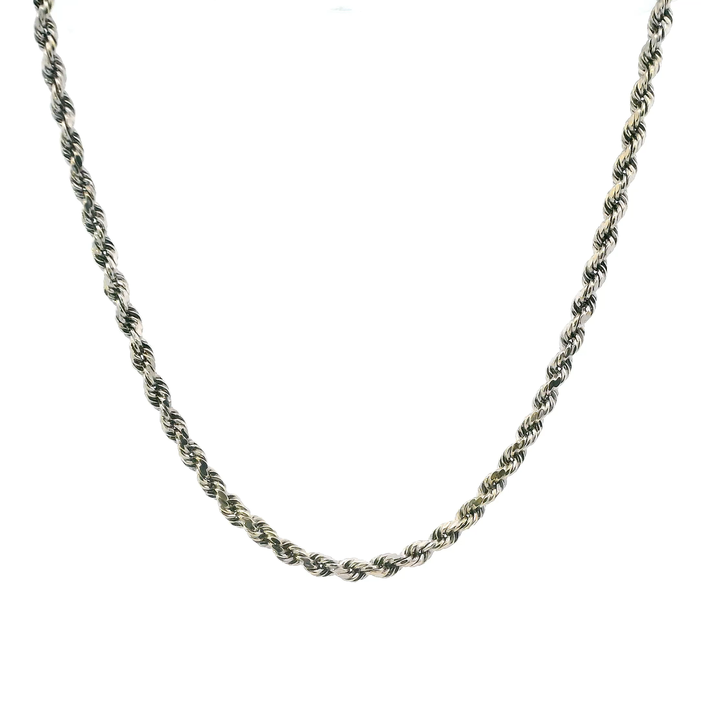 10K White Gold 18" Rope Chain