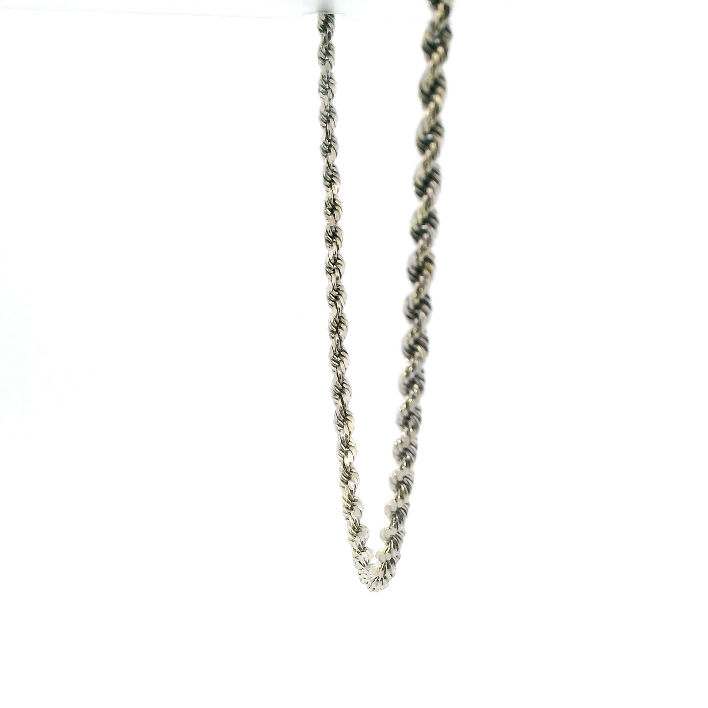 10K White Gold 18" Rope Chain
