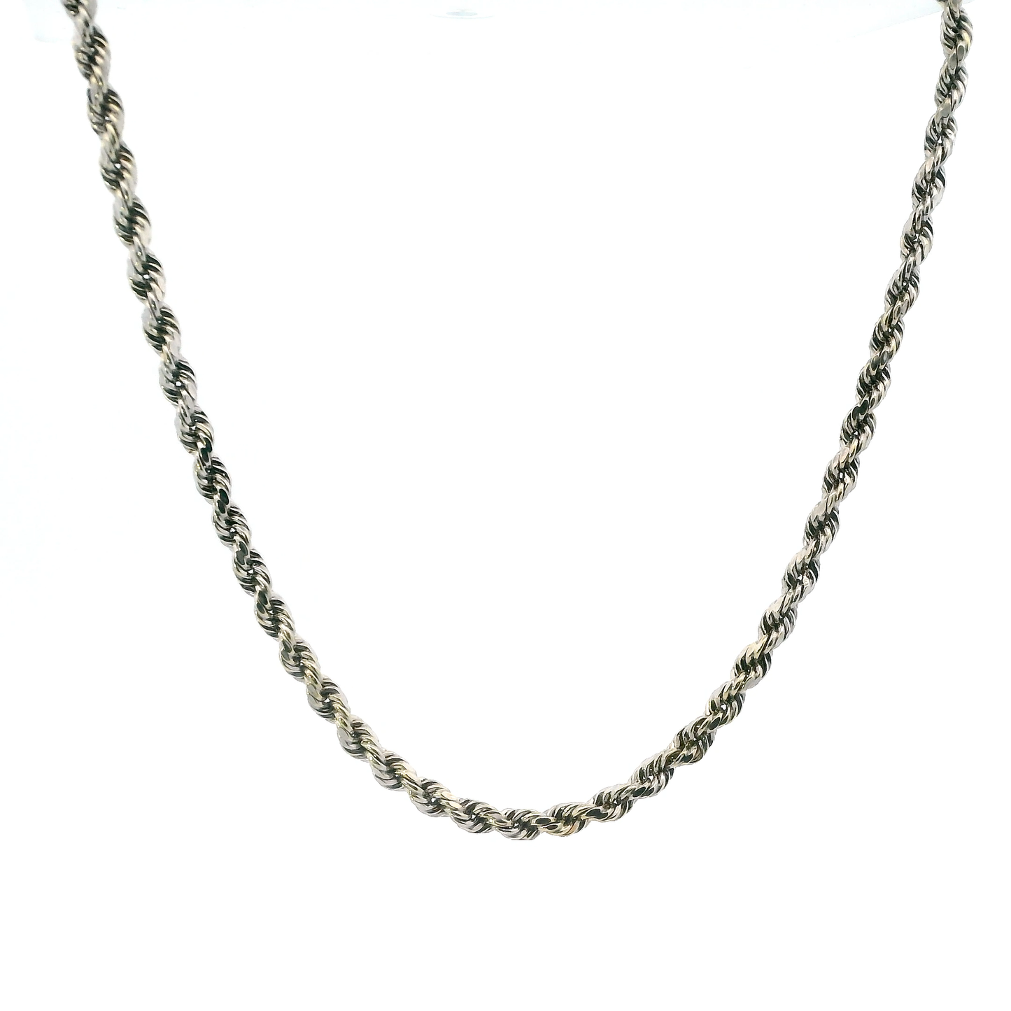 10K White Gold 18" Rope Chain