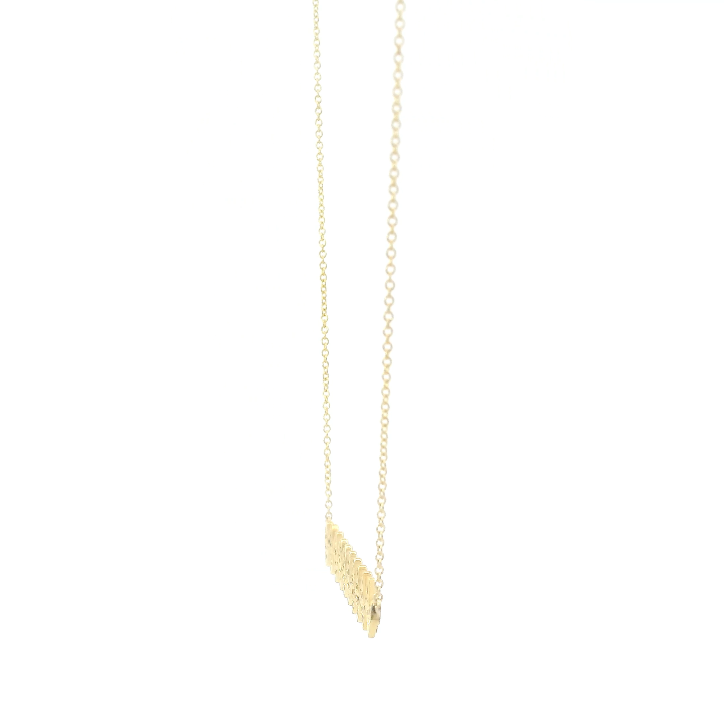 18K Yellow Gold Diamond Zigzag 18" Cable Chain-0.16ct