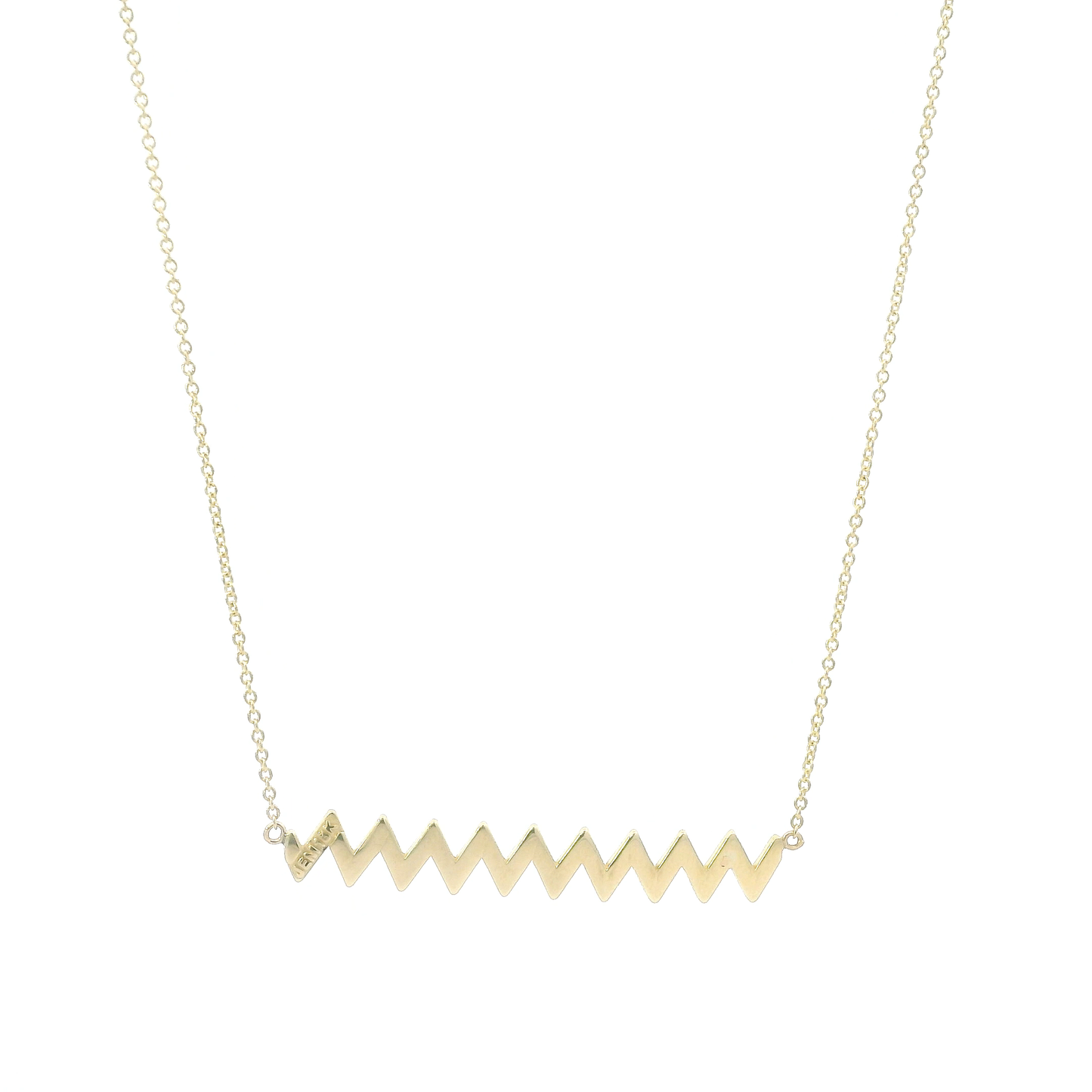 18K Yellow Gold Diamond Zigzag 18" Cable Chain-0.16ct