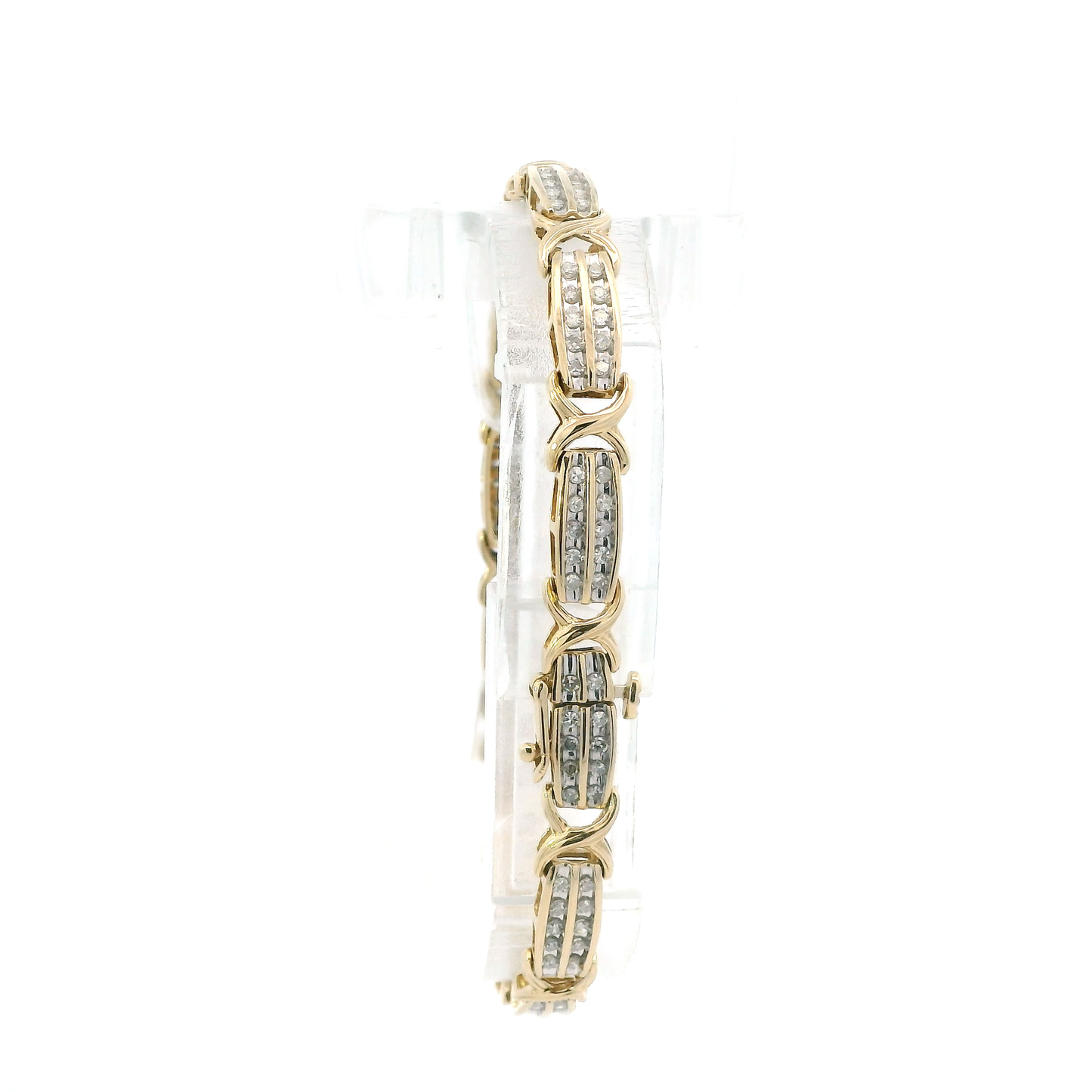 14K Yellow Gold Diamond Tennis Bracelet -0.77ct