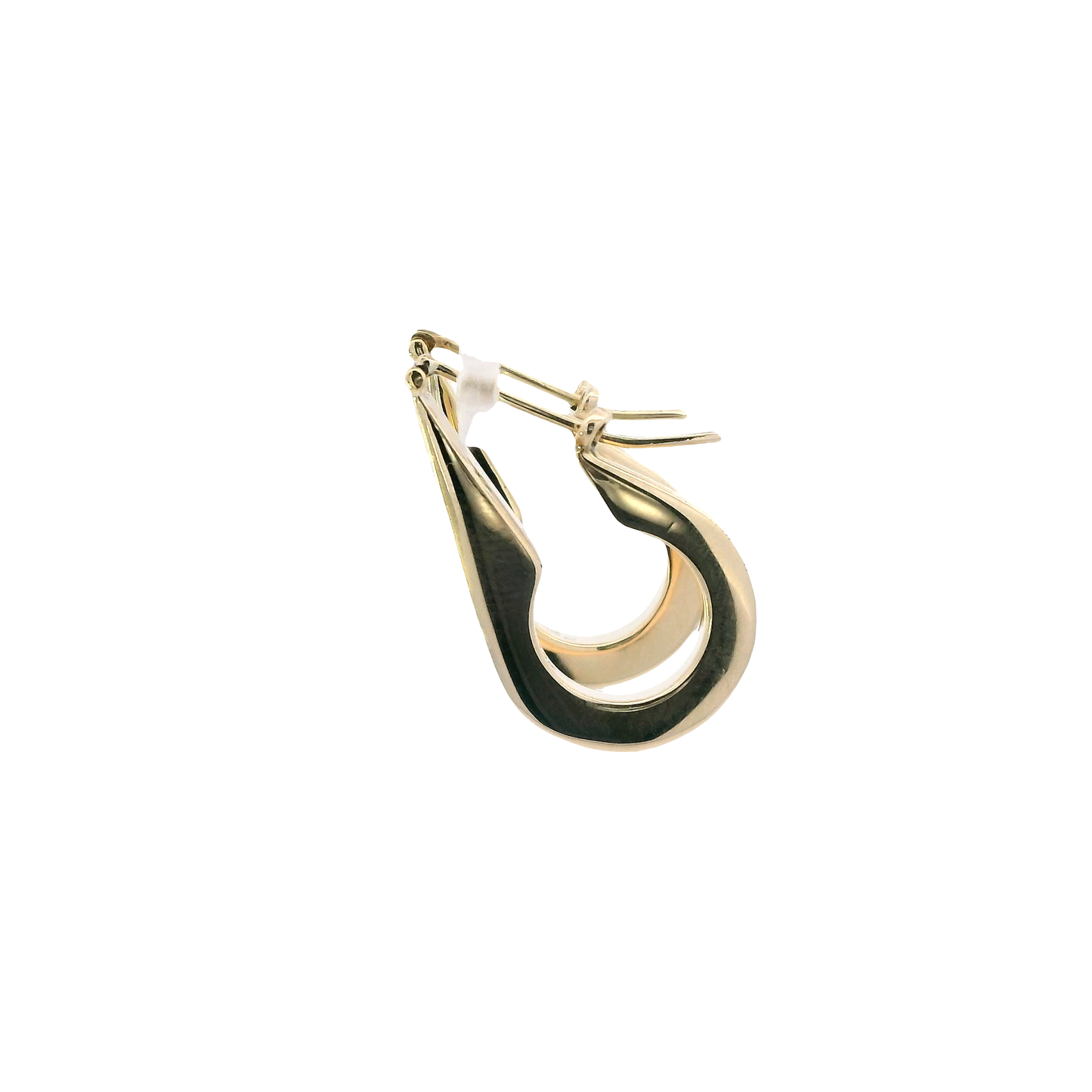 14K Yellow Gold Diamond Oblong Hoop Earrings -0.15ct