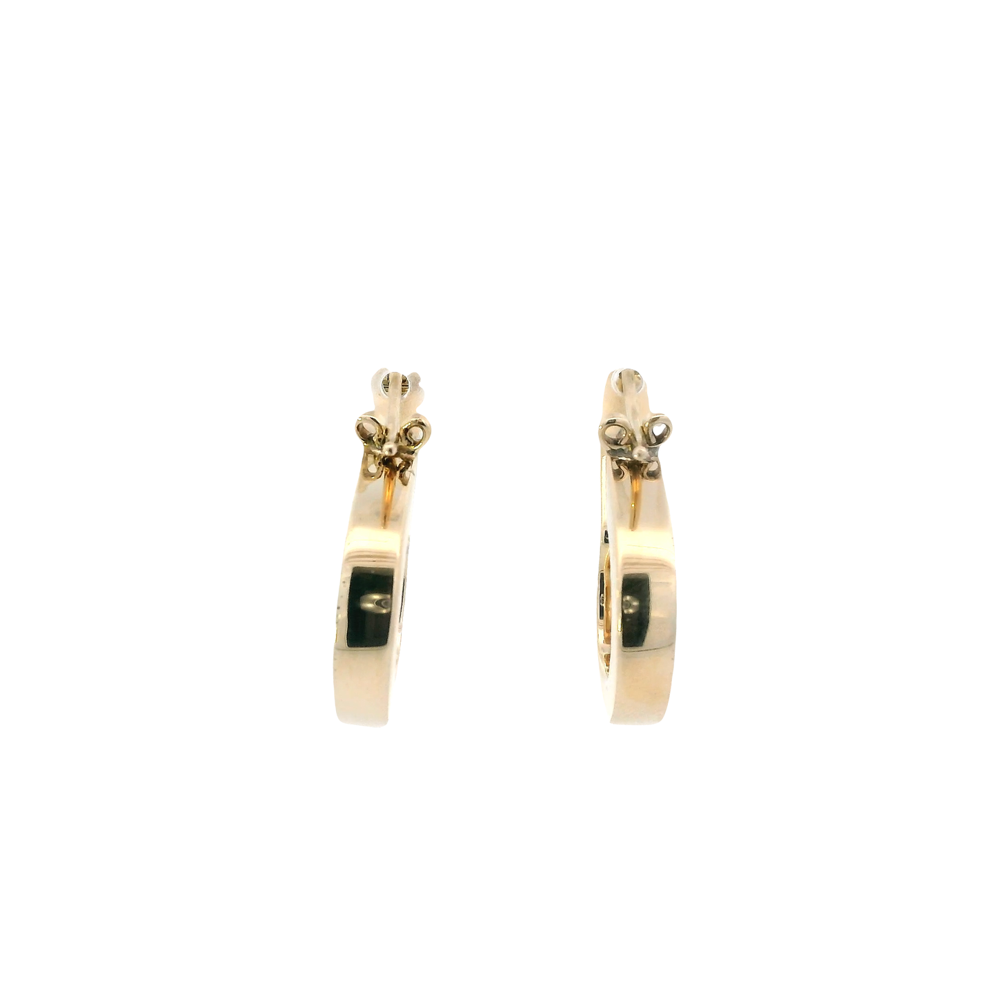 14K Yellow Gold Diamond Oblong Hoop Earrings -0.15ct