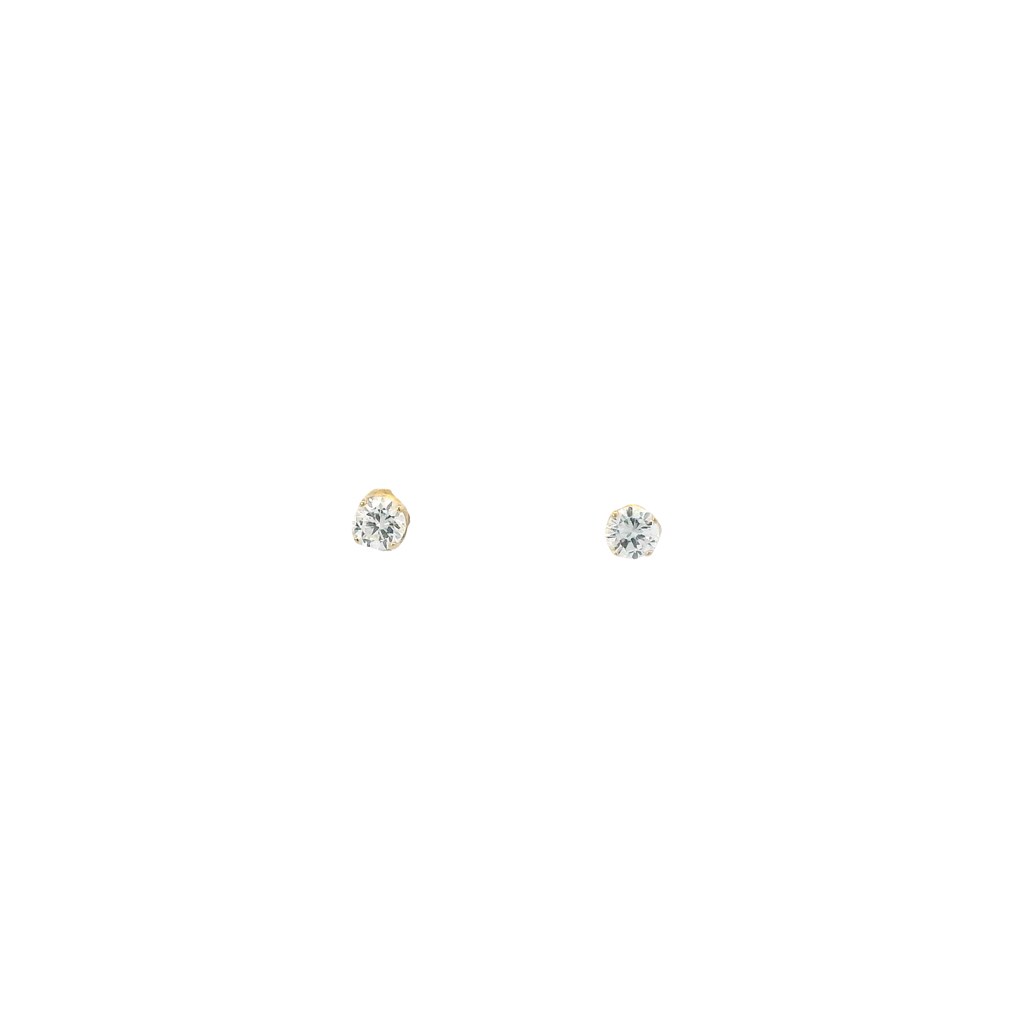 14K Yellow Gold Solitaire Diamond Earrings -0.30ct