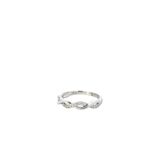 14K White Gold Natural "Leo" Diamond Women's Ring -0.21ct