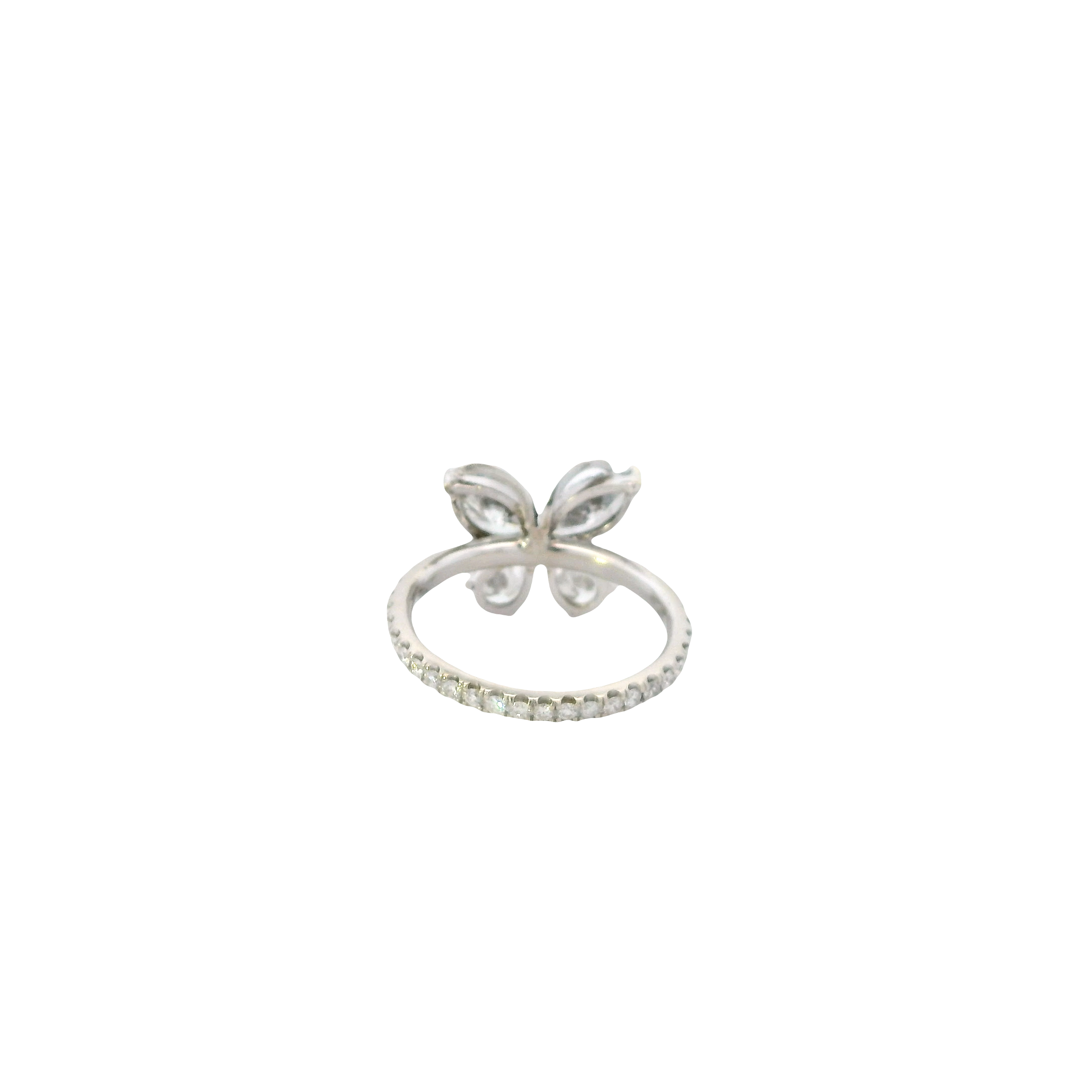 14K White Gold Diamond Butterfly Women's Ring-2.39ct