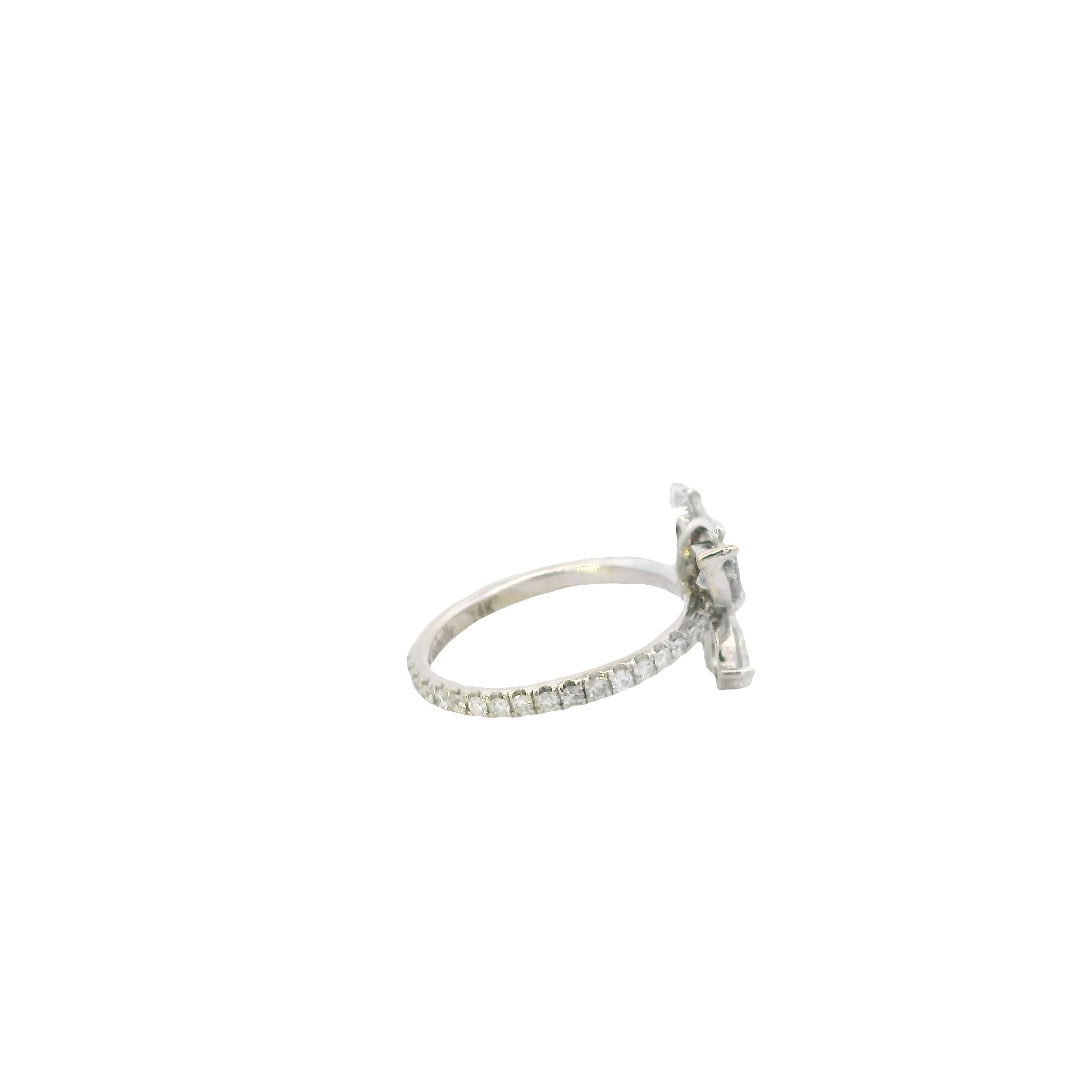 14K White Gold Diamond Butterfly Women's Ring-2.39ct