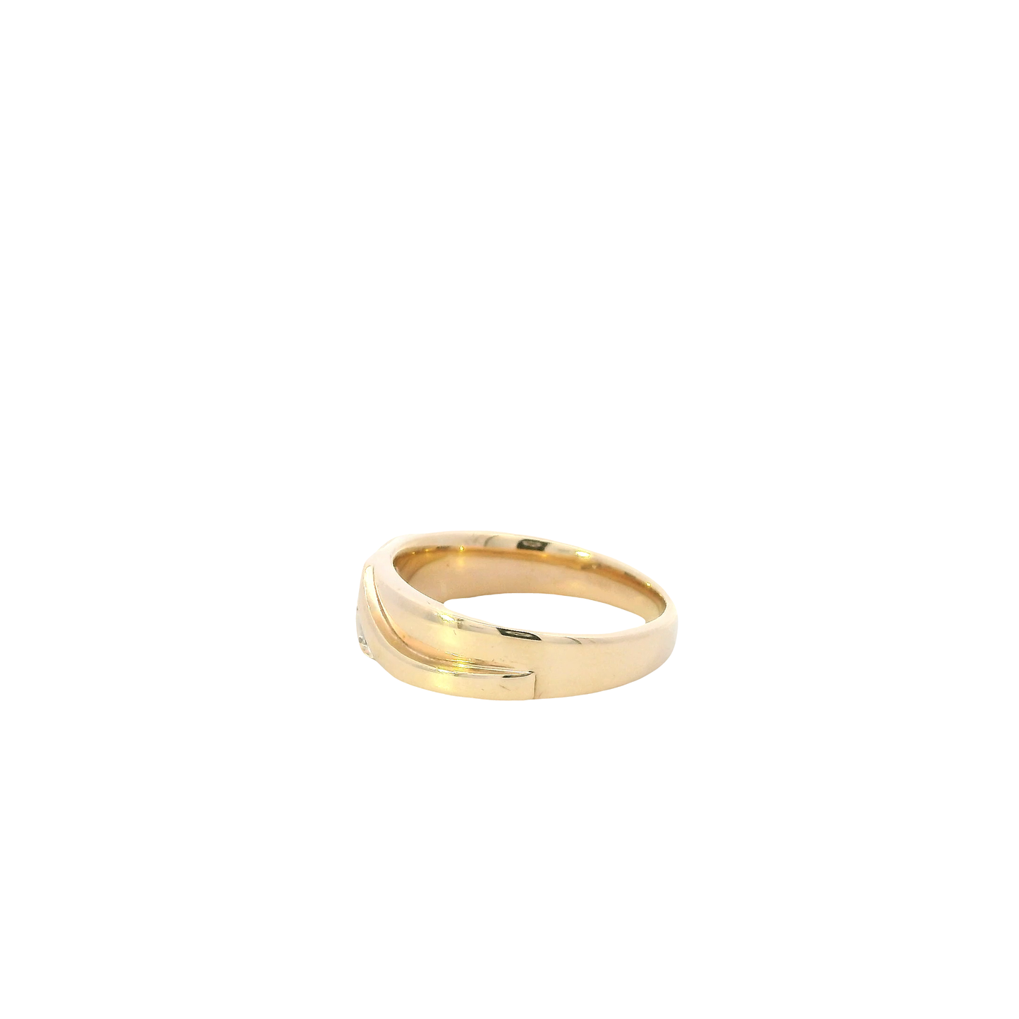 10K Yellow Gold Diamond Men's Ring-0.09ct