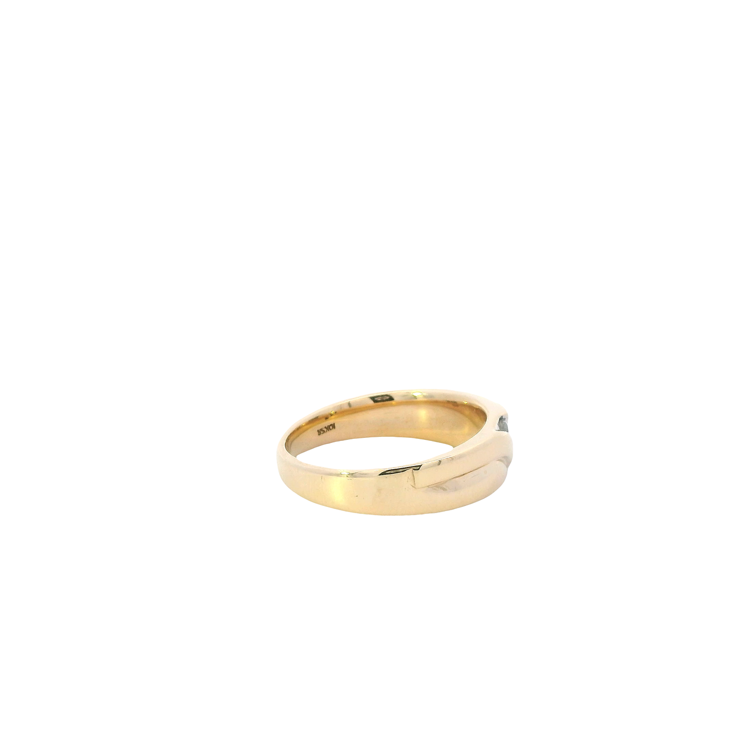 10K Yellow Gold Diamond Men's Ring-0.09ct