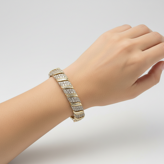 10K Yellow Gold Diamond Bracelet - 7.56ct