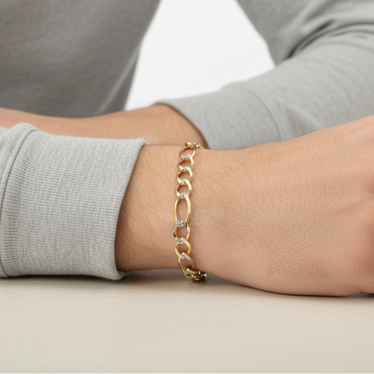 10K Yellow Gold 8.5" Figaro Bracelet