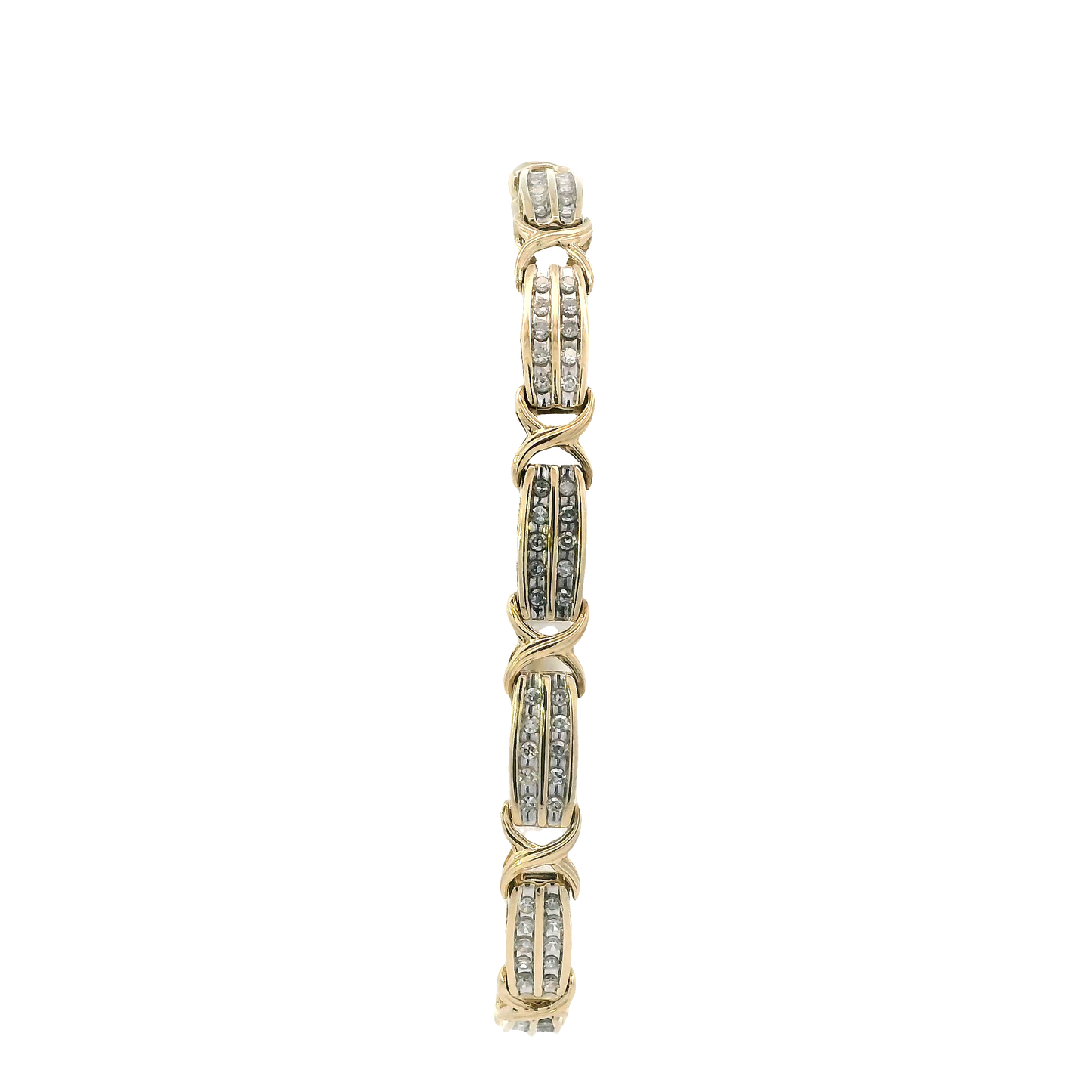 14K Yellow Gold Diamond Tennis Bracelet -0.77ct