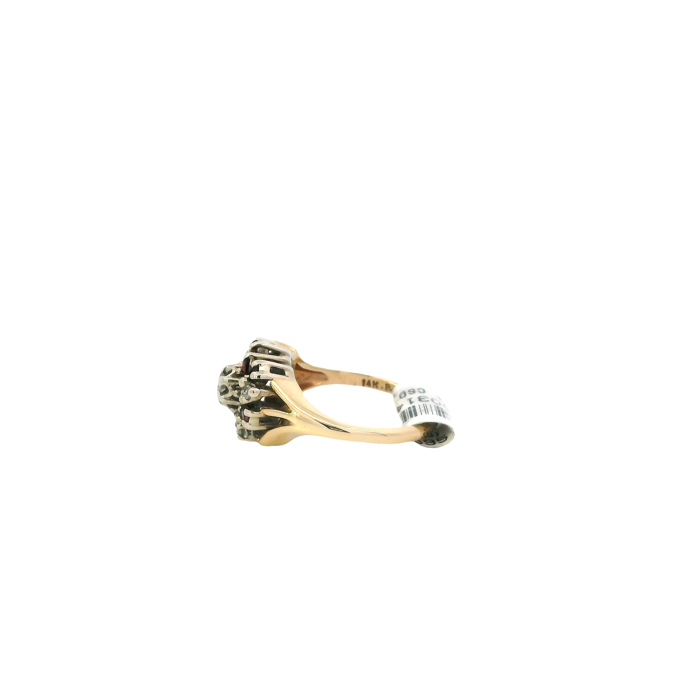 14K Yellow Gold Diamond & Ruby Women's Ring -0.26ct