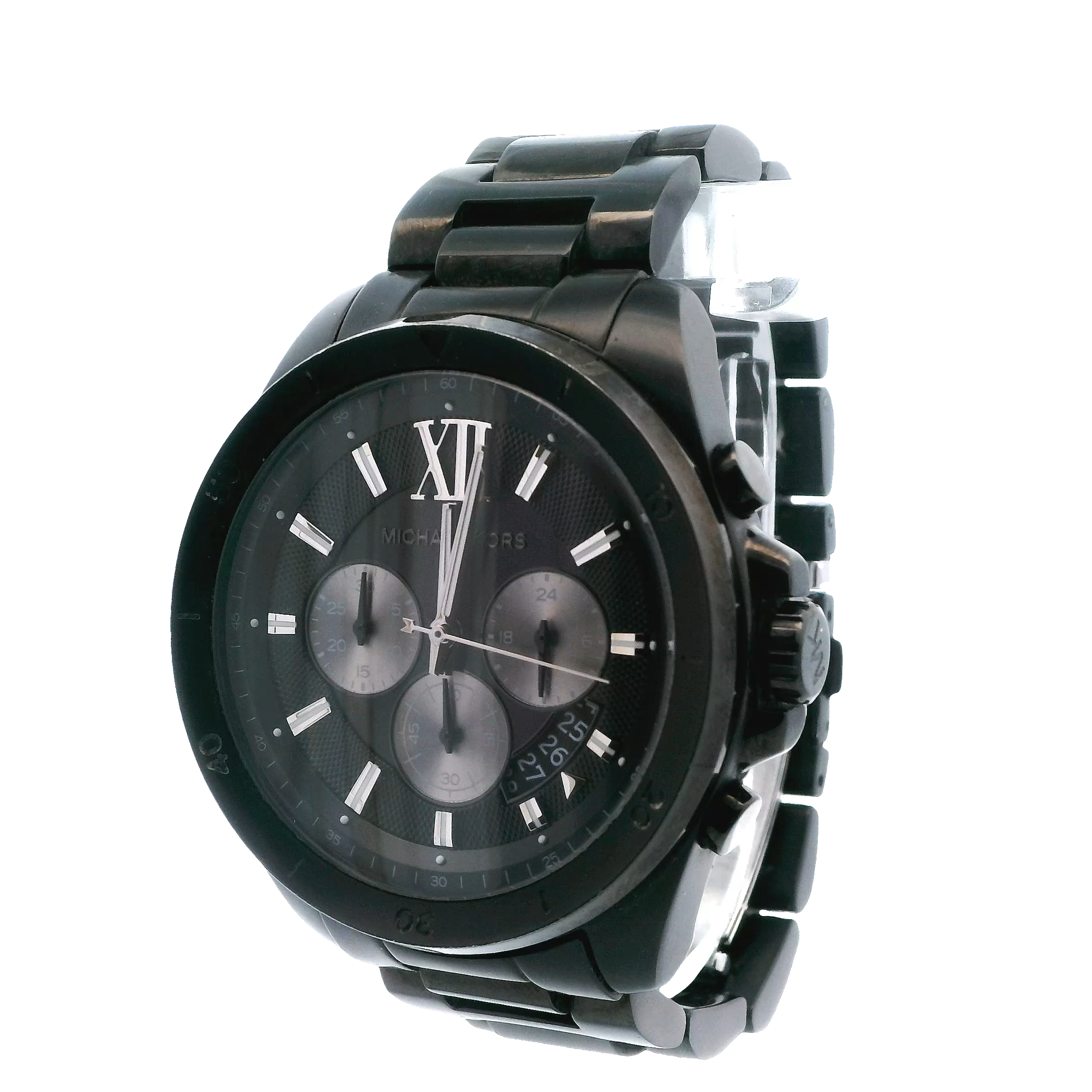 Michael Kors Black Wrist Watch/ With Box (Some Scratches)