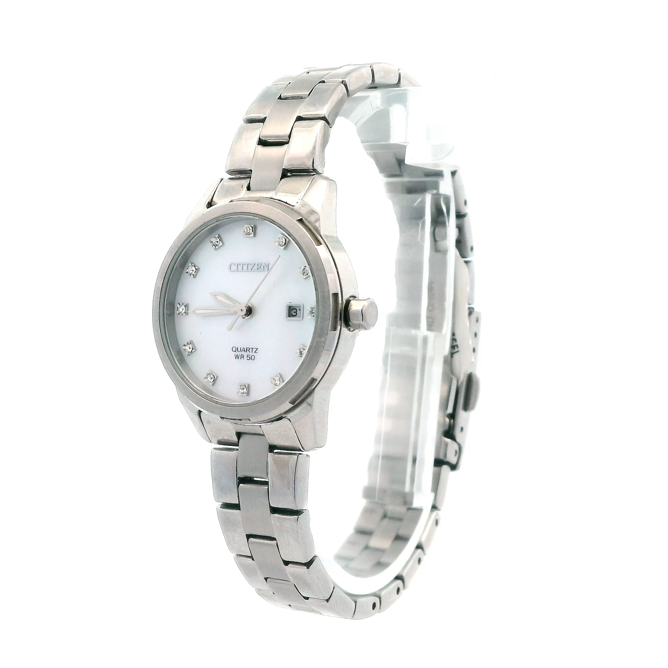 Steel Citizen With Pearl Face Wrist Watch