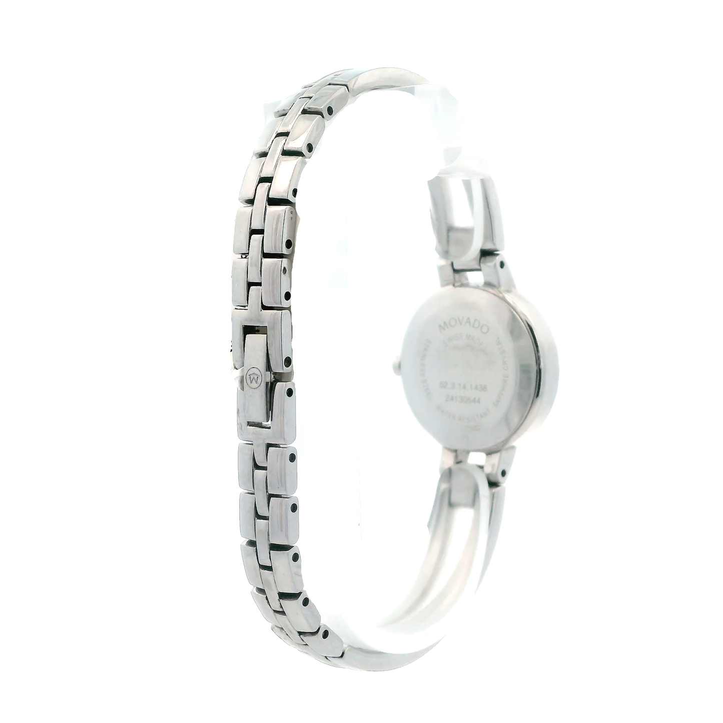 Movado Amorosa Stainless Steel Black Dial Quartz Analog Women's Wristwatch